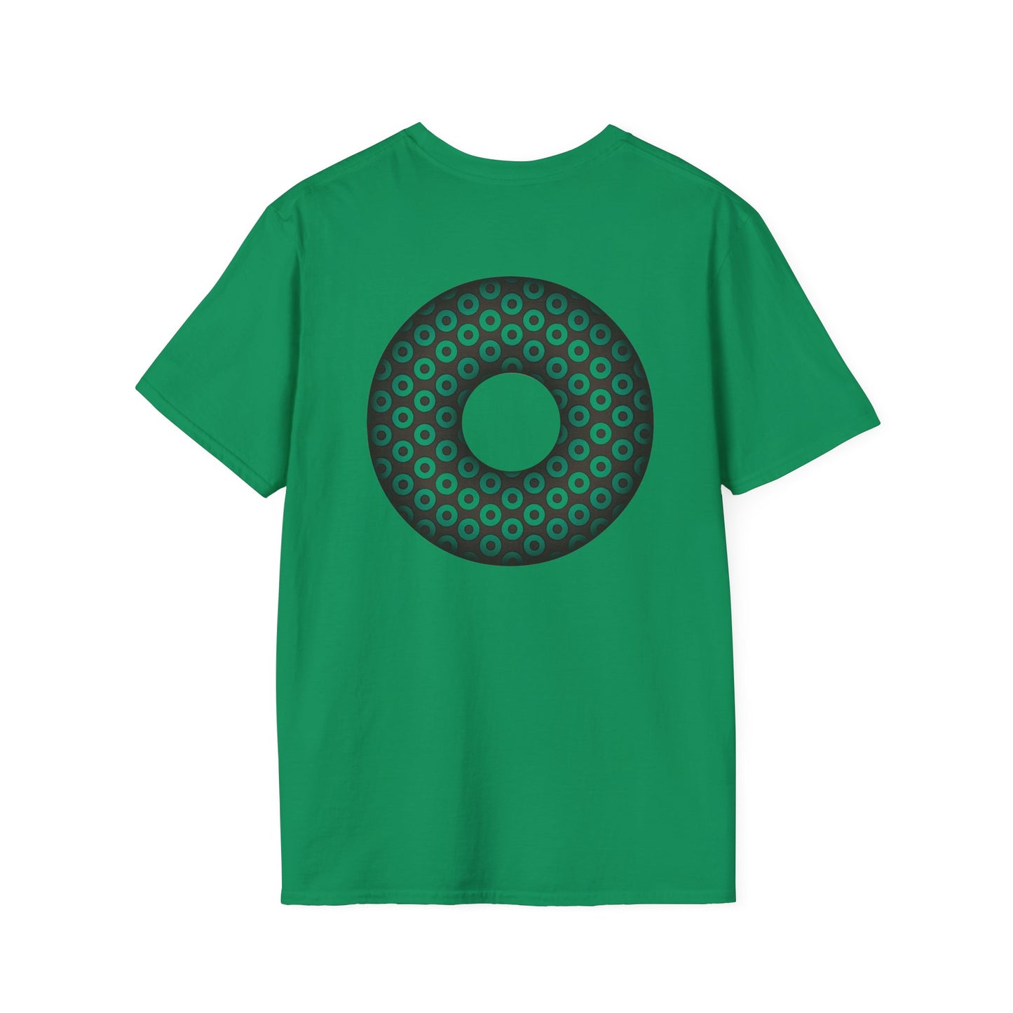 Plain Donuts/Unisex Soft-Style - "Plain Paradoxical Grided Donuts" - green/dark gray donuts