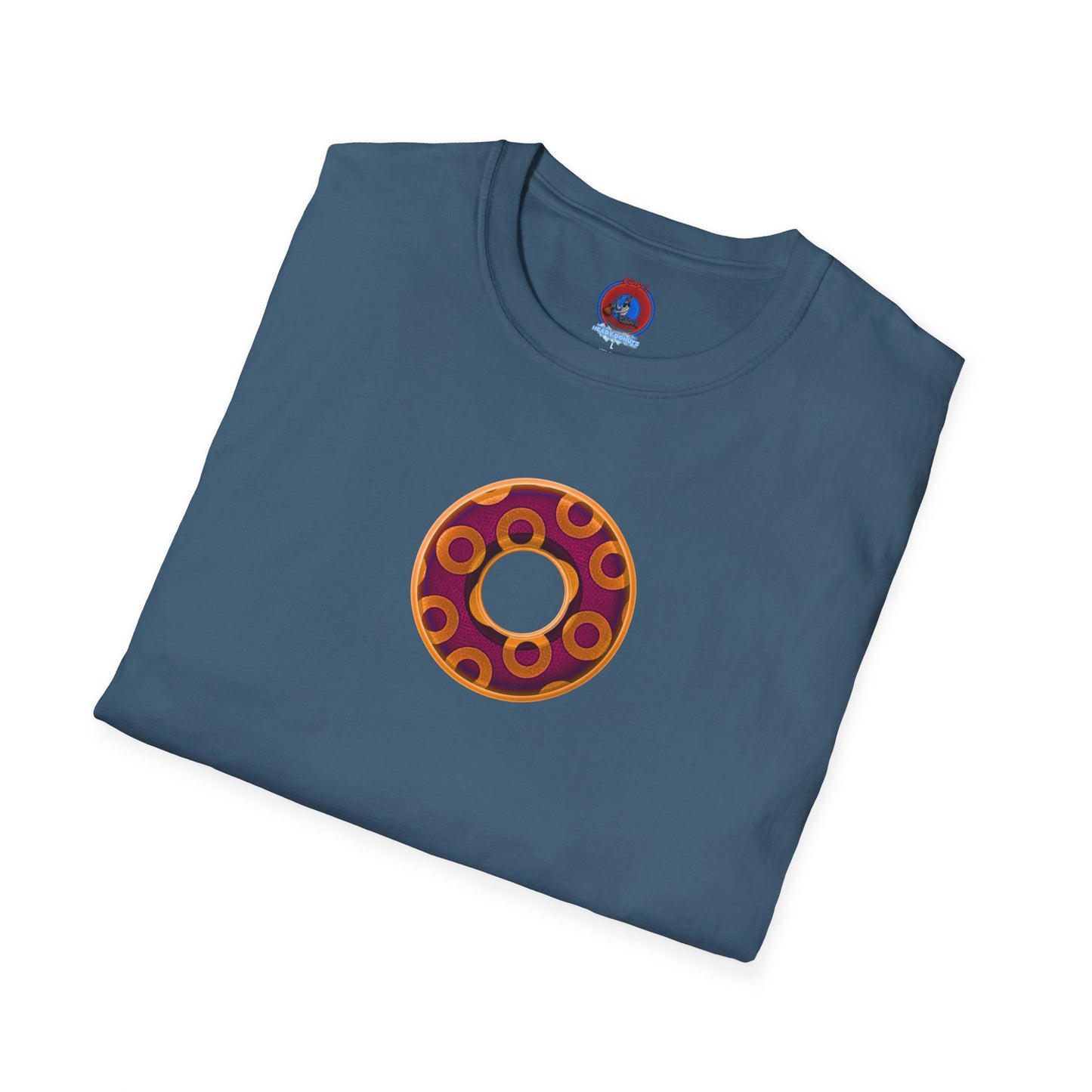 Plain Donuts/Unisex Soft-Style - "Plain Rustic Paradoxical Donuts" - orange/burgundy donuts