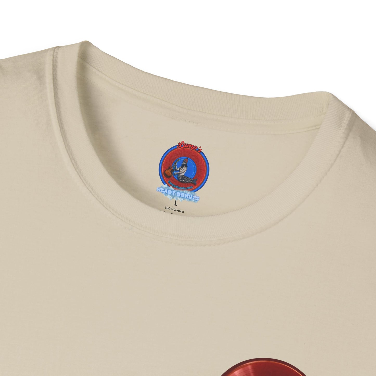 Classic Donut Tee - Unisex Soft-Style - "Wasted Donut" - series 1.0 - variant 1 - red donut