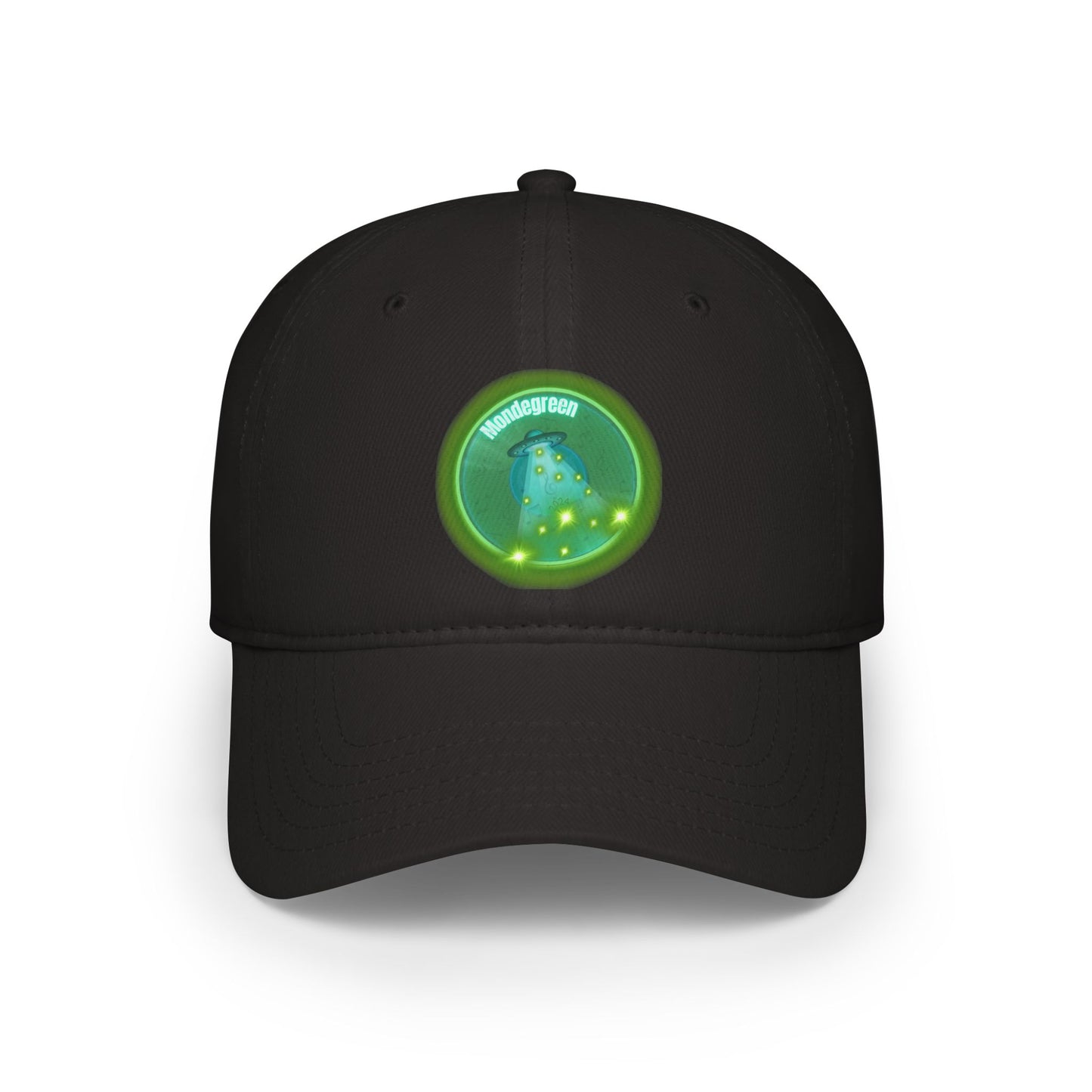 Lumpy Donut Baseball Cap - "Close Encounters of the Delaware Kind" - variant 1 - vivid green record donut w/