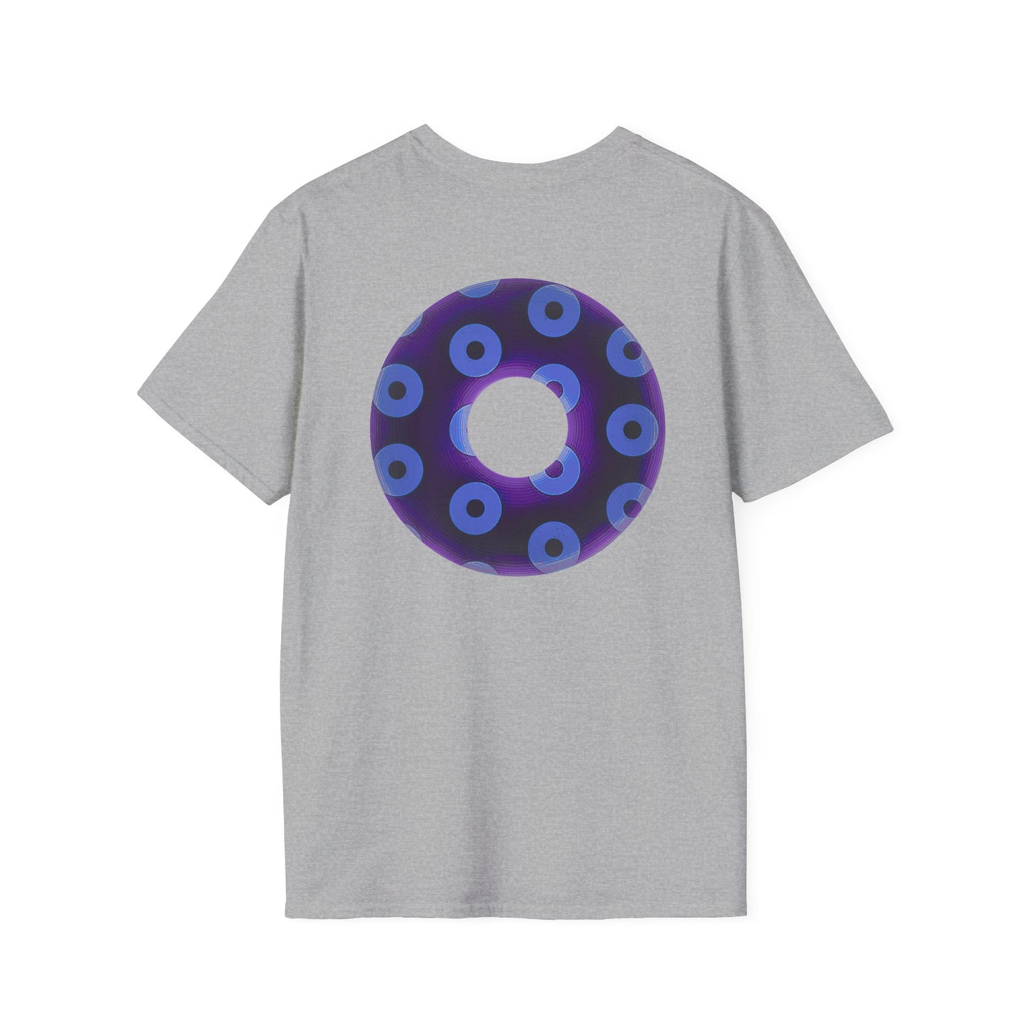 Plain Donuts/Unisex Soft-Style - "Plain Blimpy Paradoxical Donuts" - dark purple/Carolina blue donuts
