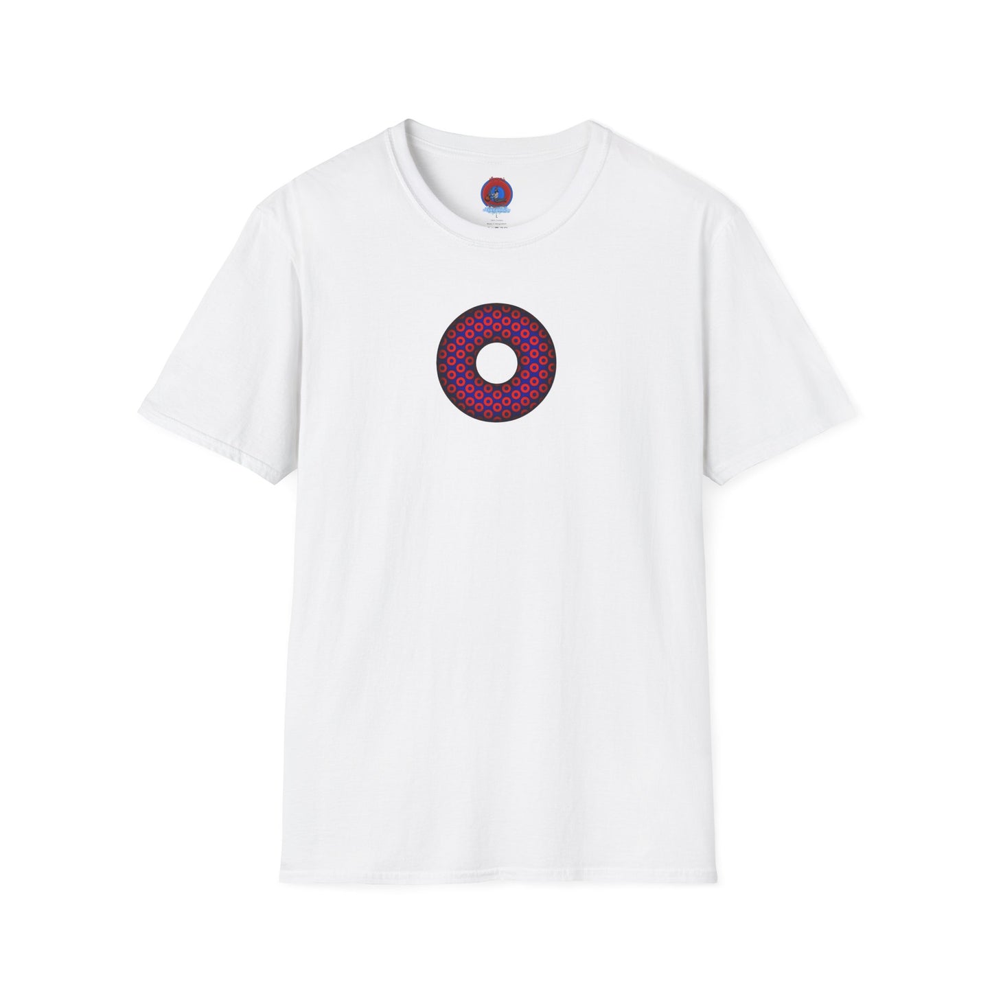 Plain Donuts/Unisex Soft-Style - "Plain Paradoxical Grided Donuts" - red/blue donuts