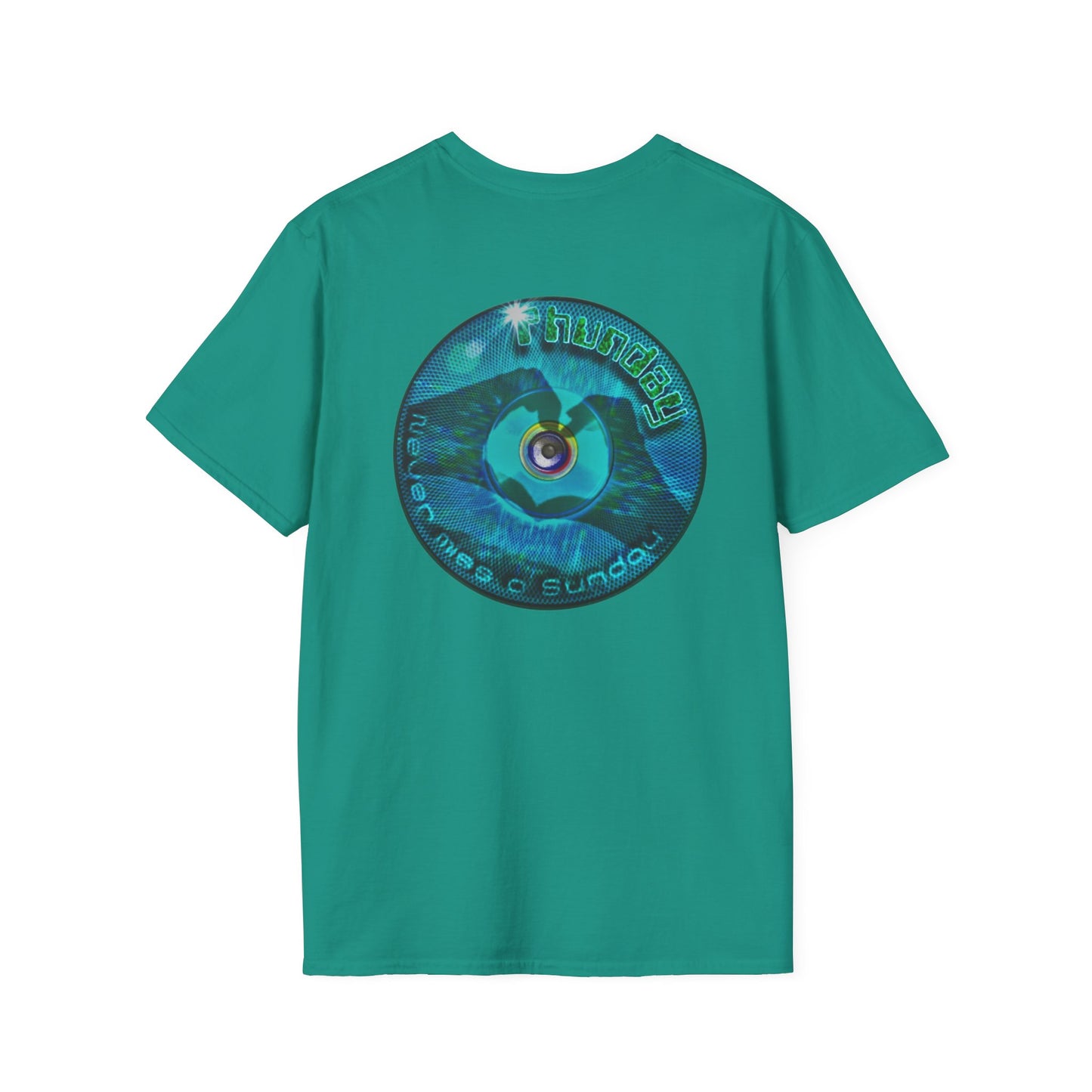 Classic Donut Tee - Unisex Soft-Style - "Sunday Phunday" - series 1.0 - variant 1 - teal donut