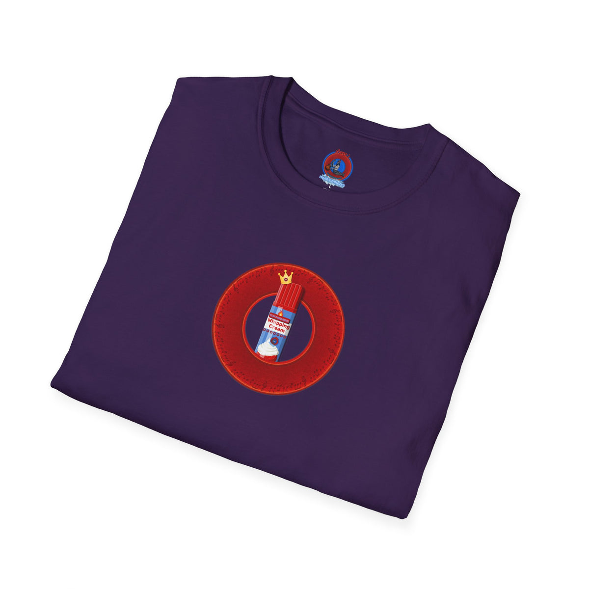 Classic Donut Tee - Unisex Soft-Style - "Princely Wooked Cream in a Can - YEMSG Donut " - vivid red donut