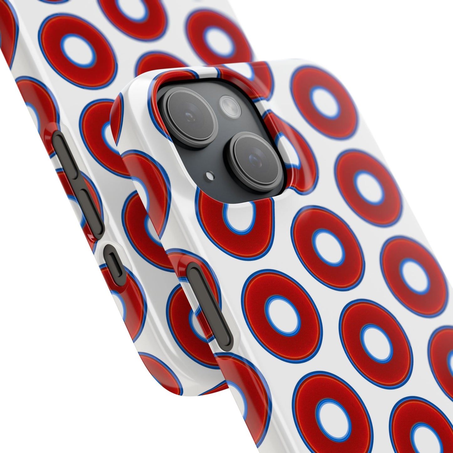 Lumpy Donut Snap Case - red vivid donut print w/white background