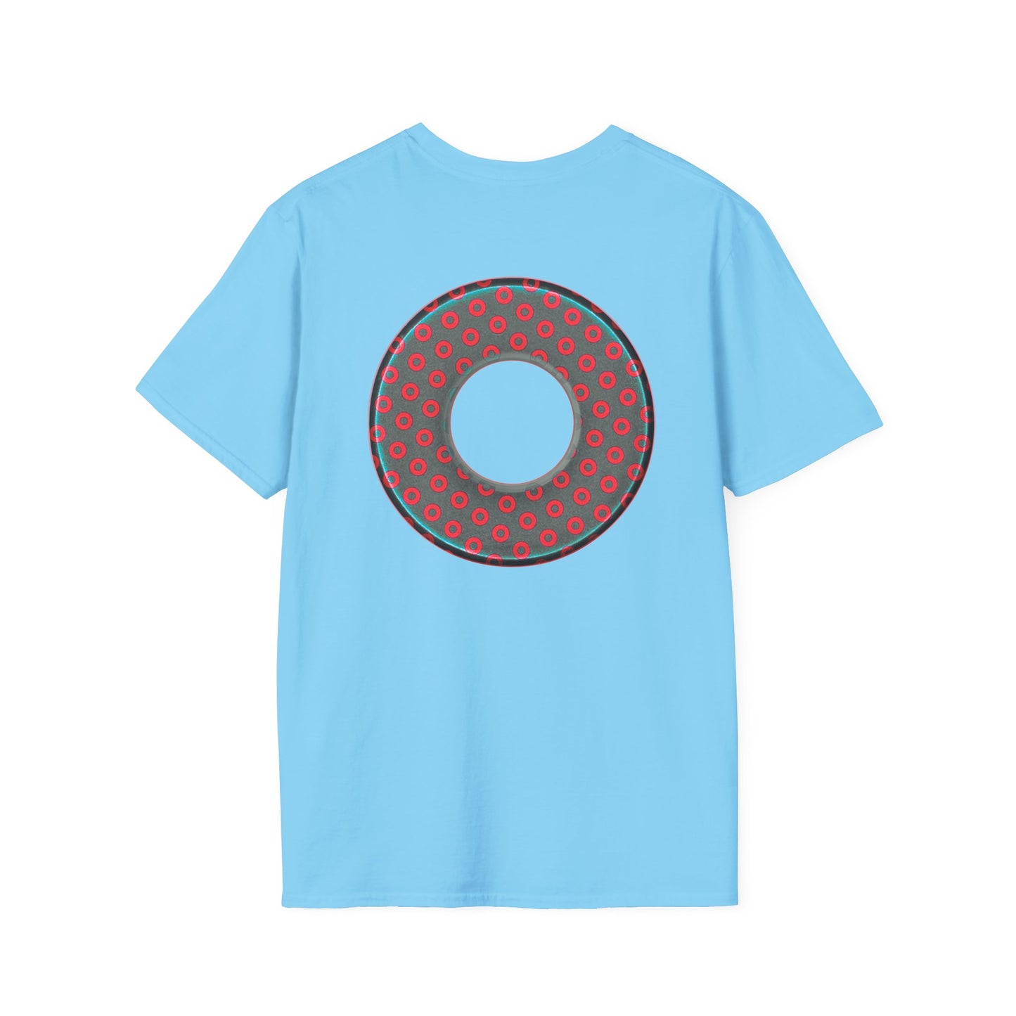 Plain Donuts/Unisex Soft-Style - "Plain Electric Paradoxical Donuts" - dark teal/red donuts