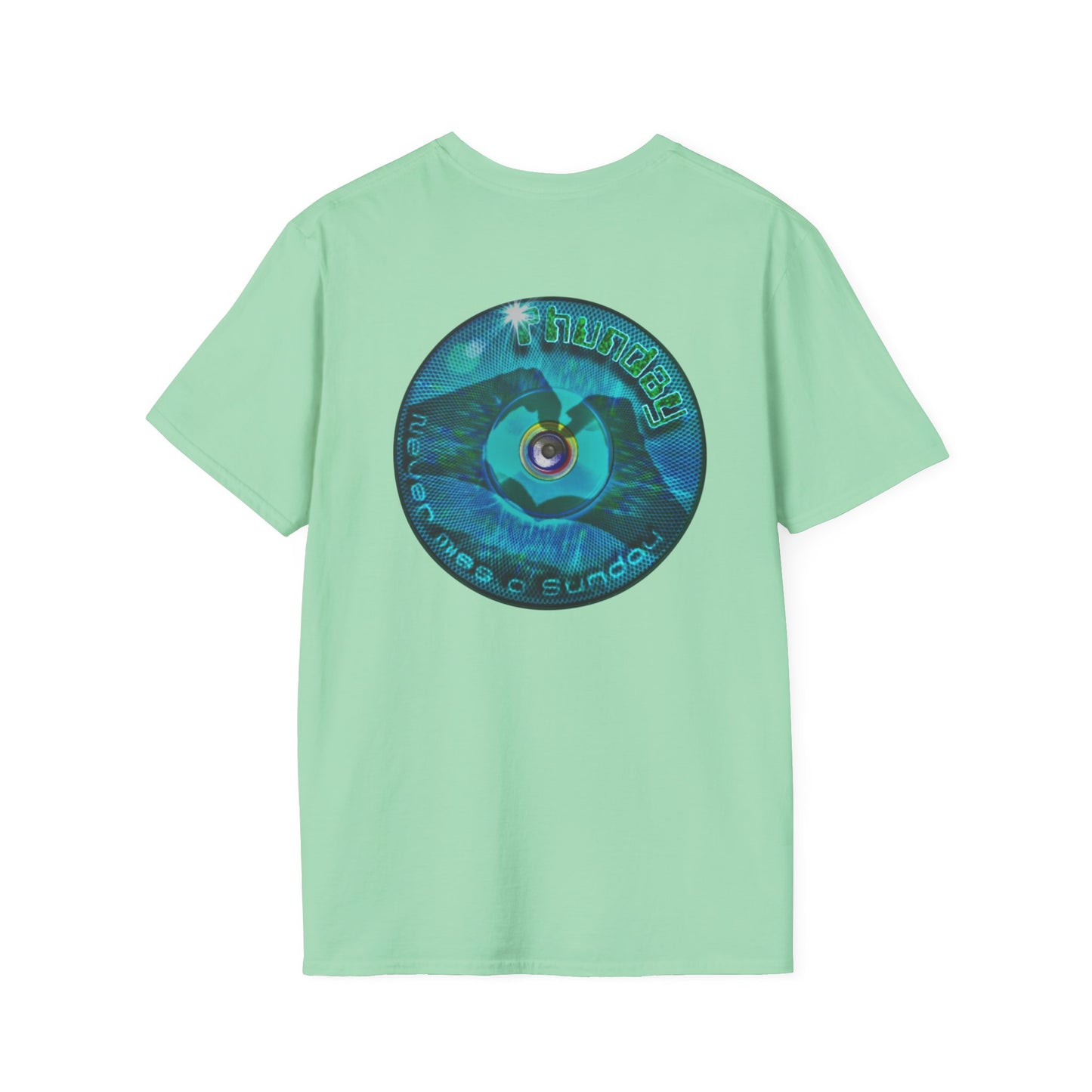 Classic Donut Tee - Unisex Soft-Style - "Sunday Phunday" - series 1.0 - variant 1 - teal donut