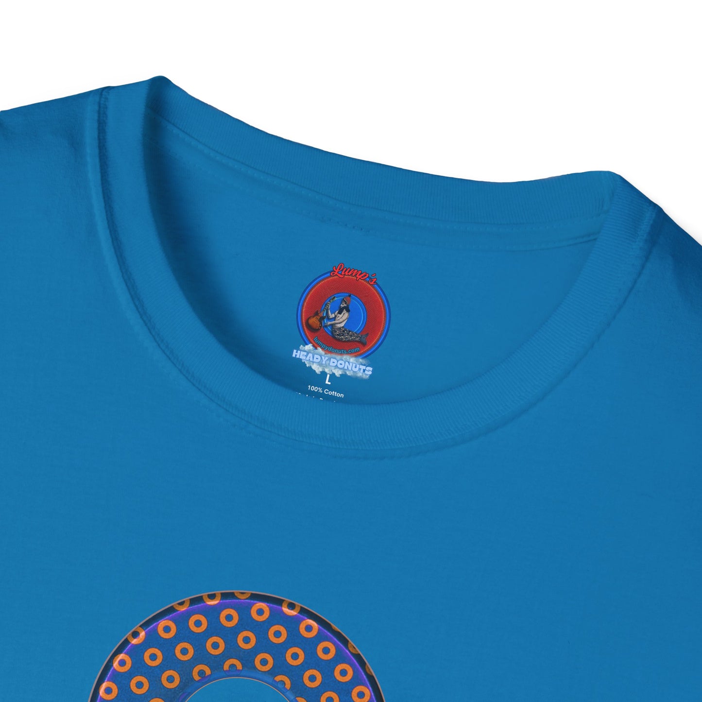 Plain Donuts/Unisex Soft-Style - "Plain Electric Paradoxical Donuts" - orange/blue donuts