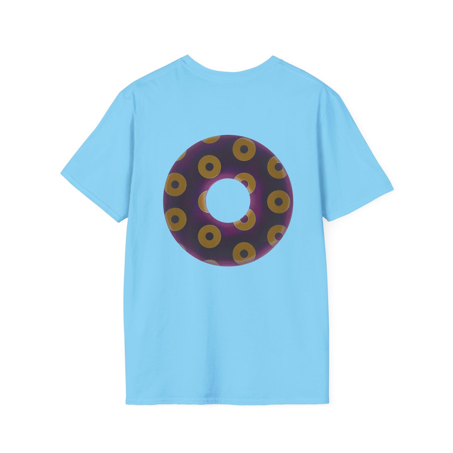 Plain Donuts/Unisex Soft-Style - "Plain Blimpy Paradoxical Donuts" - dark red-purple/dark yellow donuts