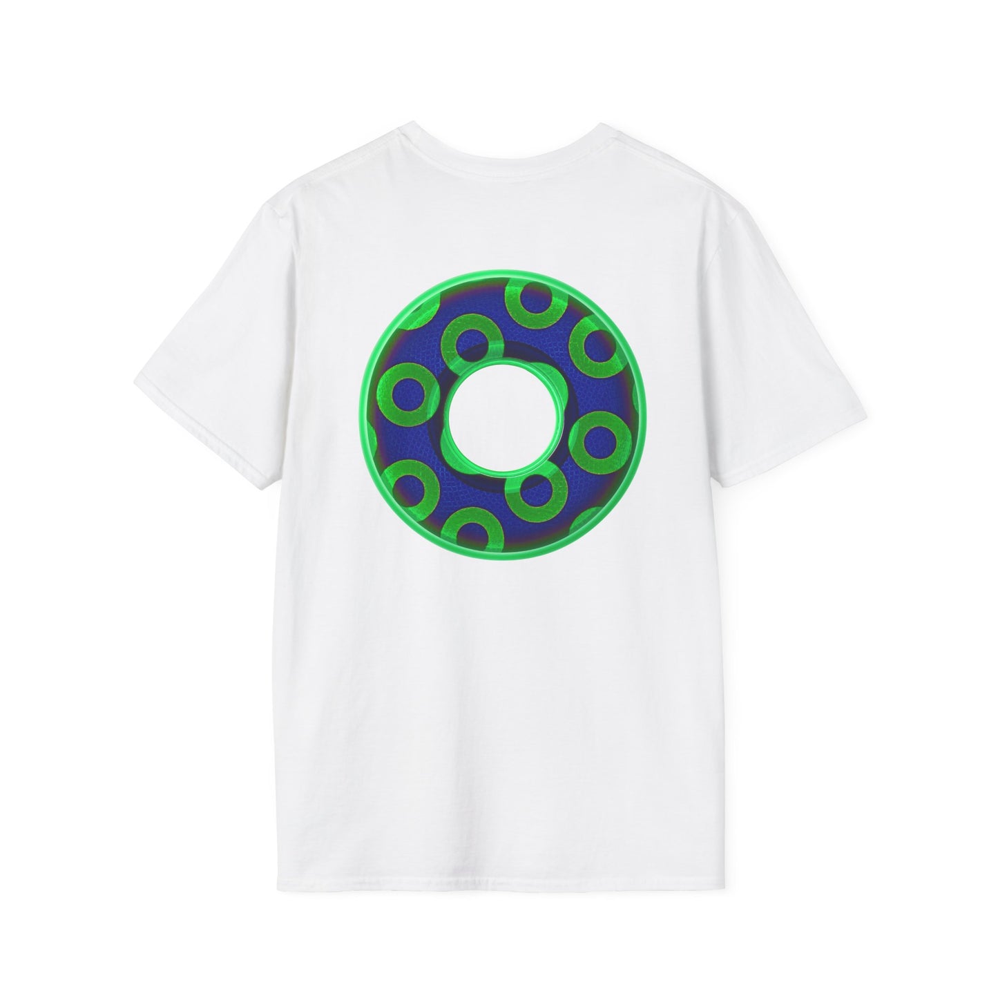 Plain Donuts/Unisex Soft-Style - "Plain Rustic Paradoxical Donuts" - light green/dark blue donuts