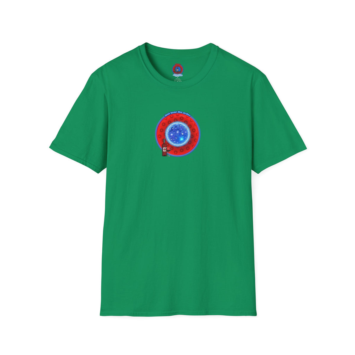 Classic Donut Tee - Unisex Soft-Style - "The Skipper's Donut" - red/blue paradoxical widemouthed donut - variant 1