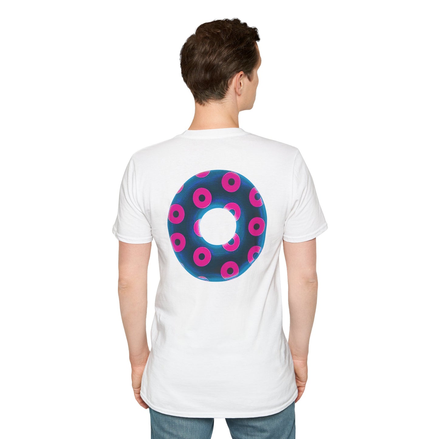 Plain Donuts/Unisex Soft-Style - "Plain Blimpy Paradoxical Donuts" - royal blue/vivid magenta donuts