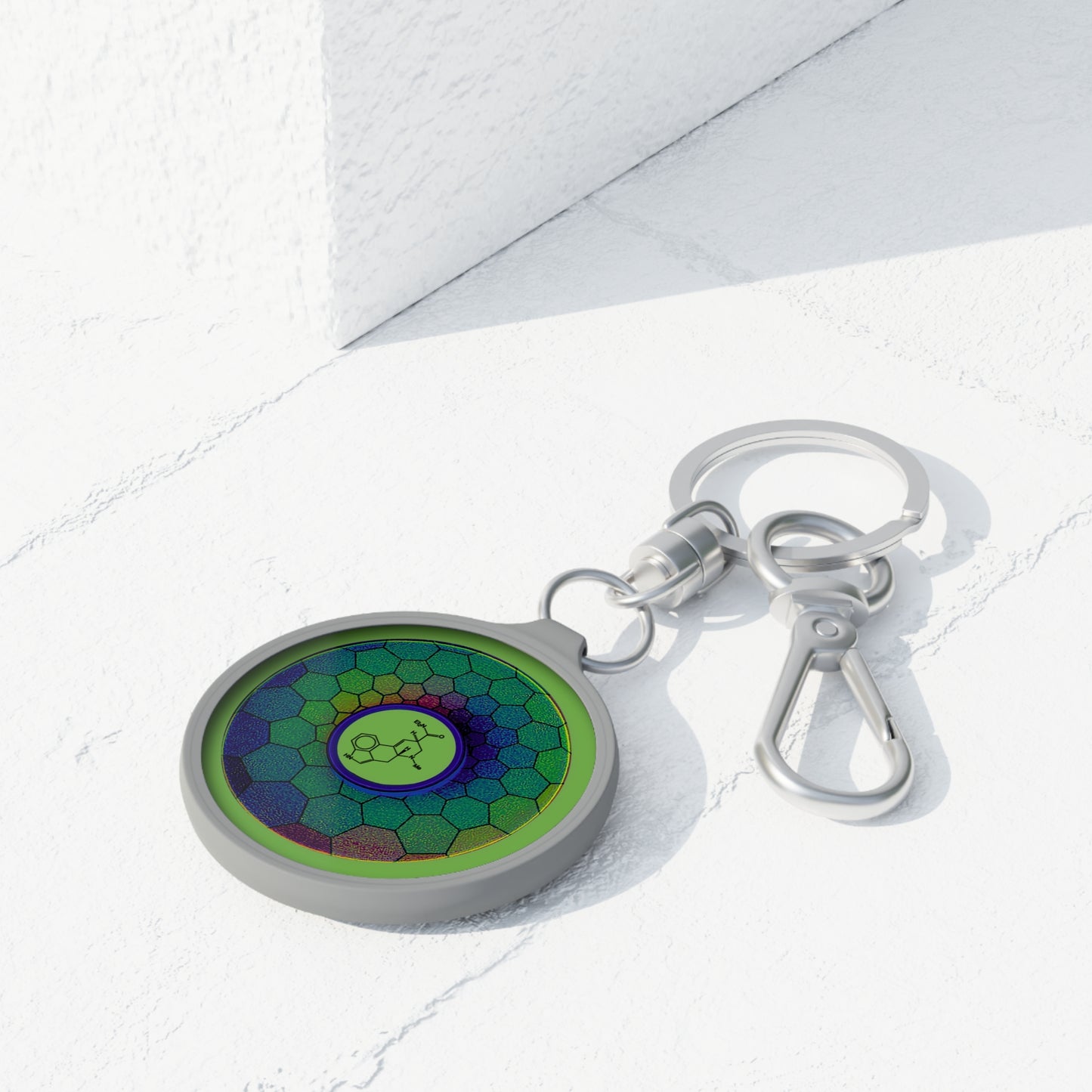 Lumpy Donut Keychain - "Dr. Albert Hoffman's Donut " - series 1.0 - variant 2 - green hexadonut