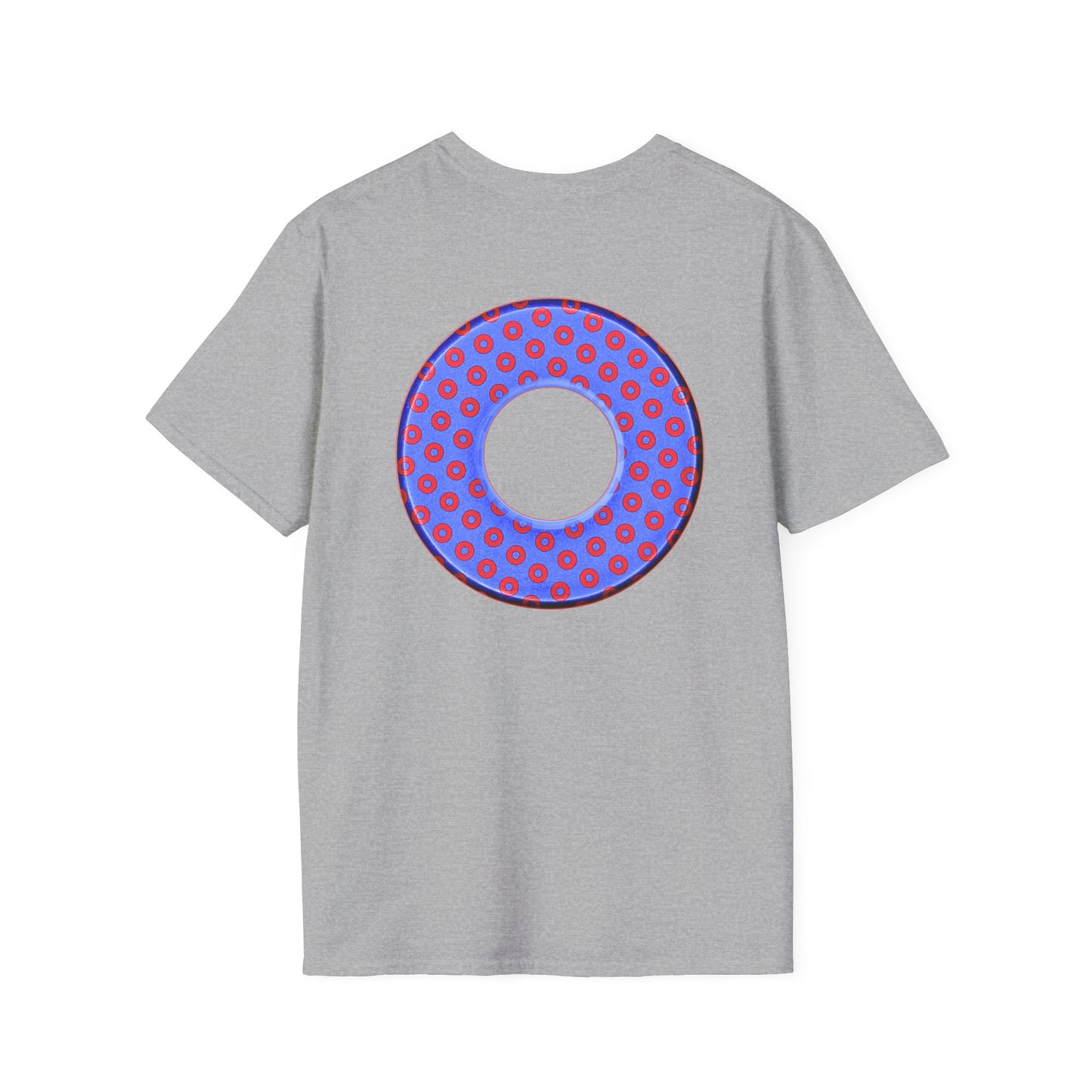Plain Donuts/Unisex Soft-Style - "Plain Electric Paradoxical Donuts" - light royal blue/red donuts