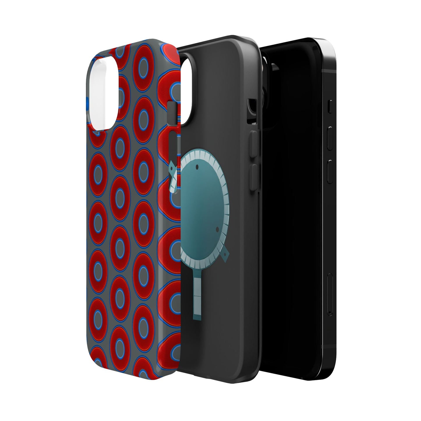 Magnetic Tough Donut Case - red vivid donut print w/dark gray background