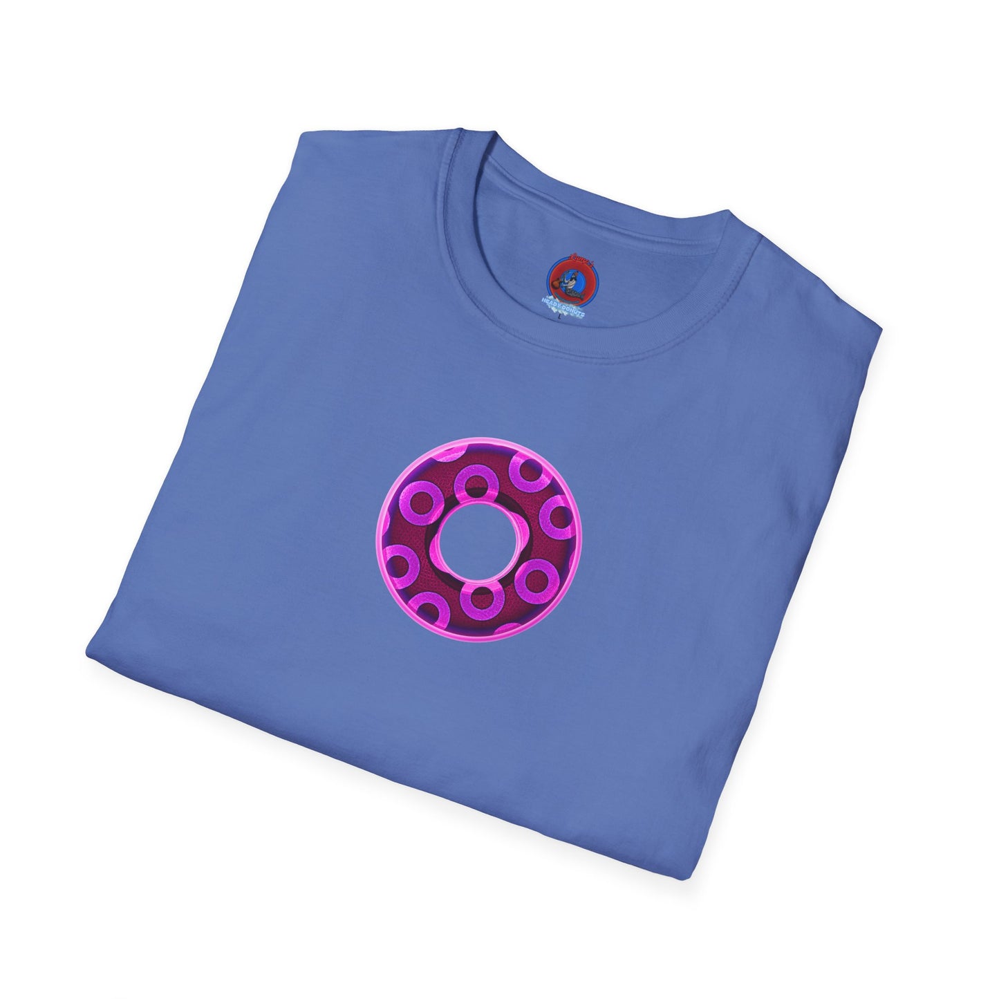 Plain Donuts/Unisex Soft-Style - "Plain Rustic Paradoxical Donuts" - magenta/burgundy donuts