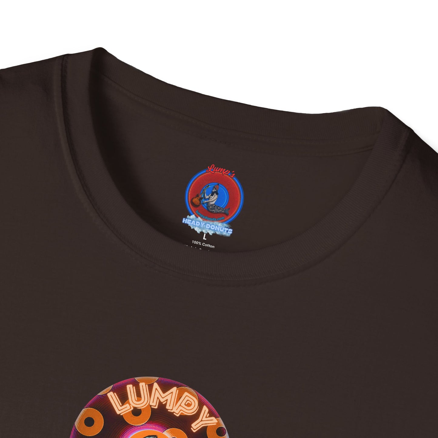 Coffee Traders Tee - Unisex Soft-Style - "Columbia House CDs " - paradoxical donut - 2 - logo front/coffee back