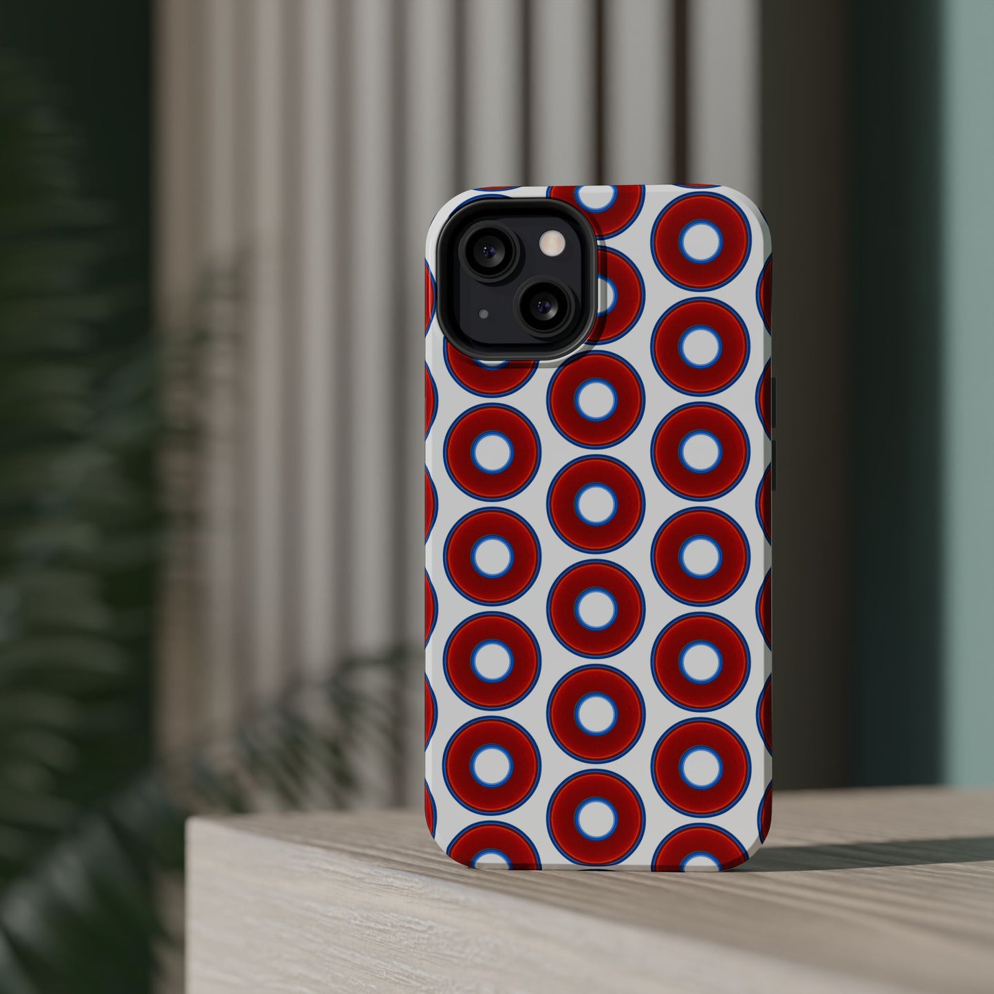 Magnetic Tough Donut Case - red vivid donut print w/white background