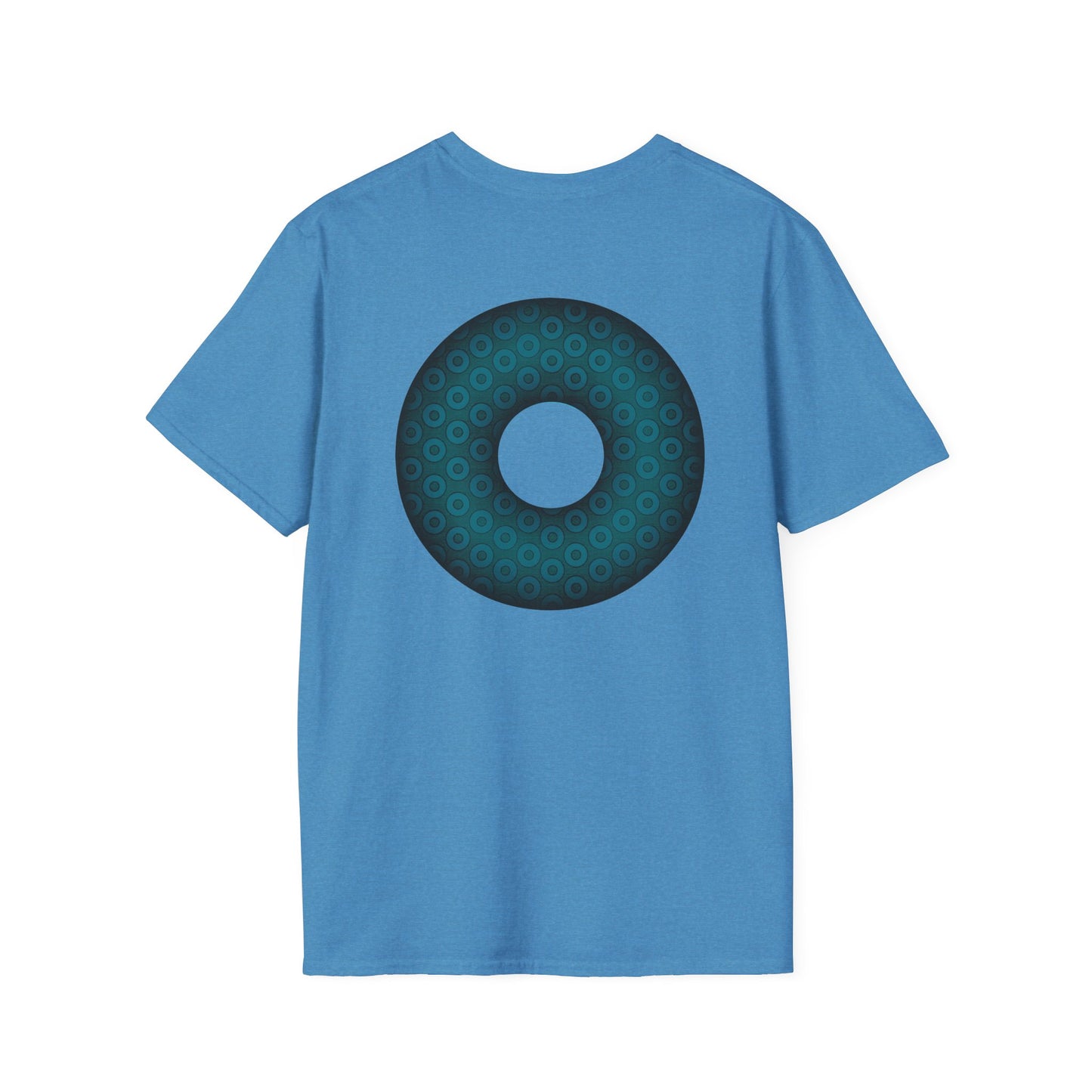 Plain Donuts/Unisex Soft-Style - "Plain Paradoxical Grided Donuts" - dark teal/dark teal donuts