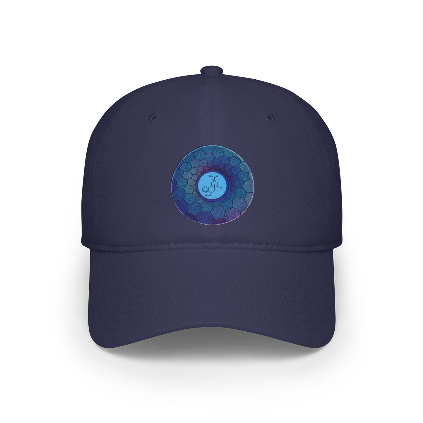 Lumpy Donut Baseball Cap - "Dr. Albert Hofmann" - variant 2 - blue hexadonut w/