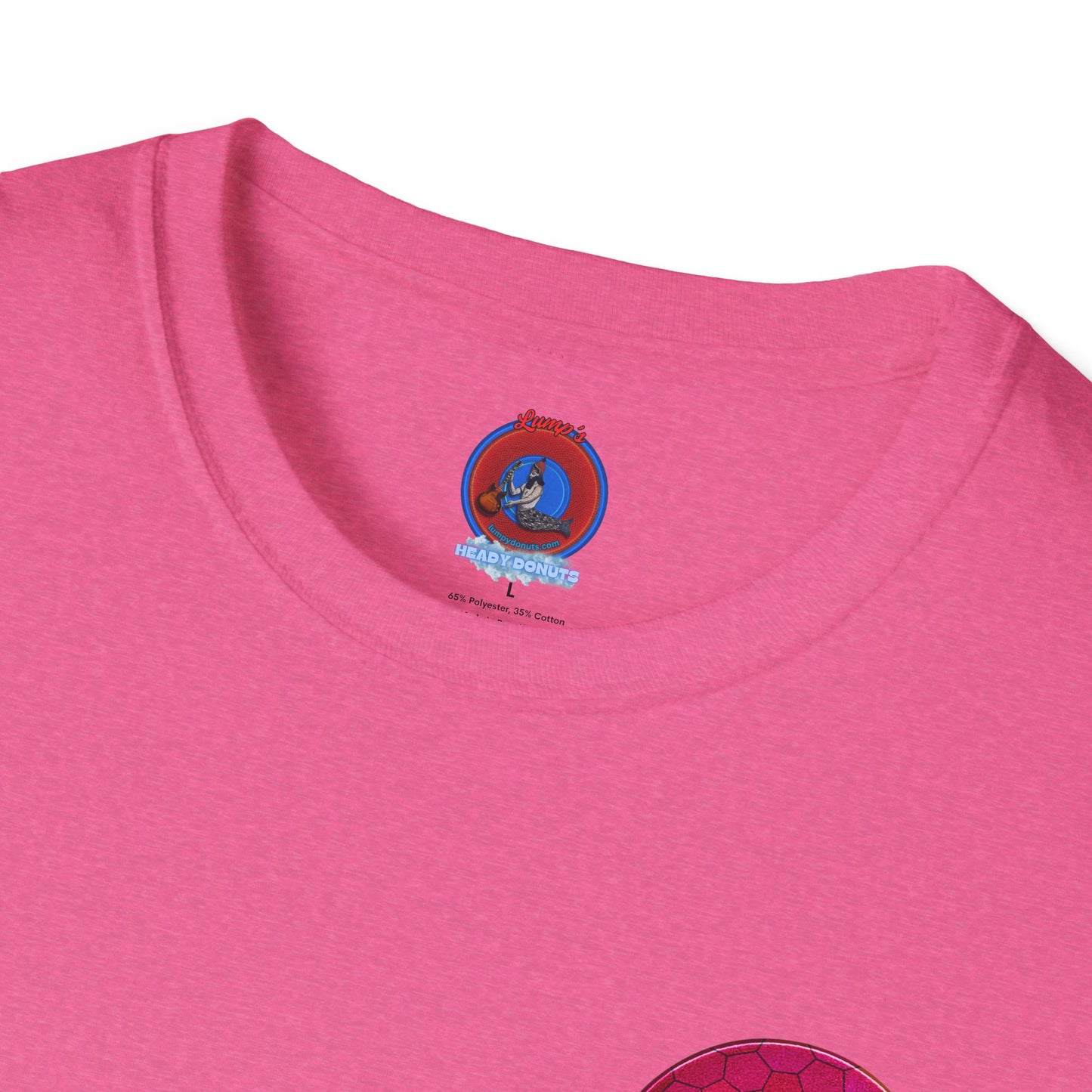Classic Donut Tee - Unisex Soft-Style - "Dr. Albert Hofmann's Favorite Donut" - series 1.0  - variant 2 - magenta hexadonut