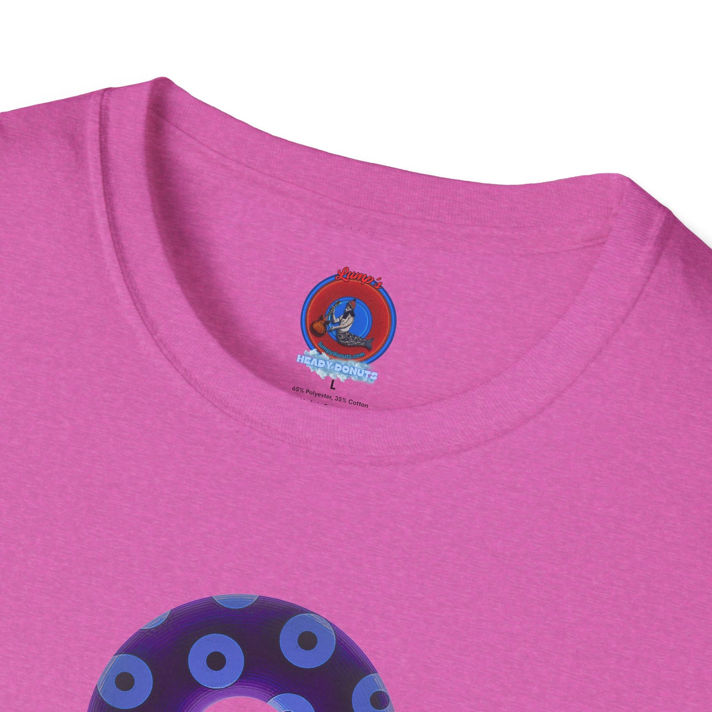 Plain Donuts/Unisex Soft-Style - "Plain Blimpy Paradoxical Donuts" - dark purple/Carolina blue donuts