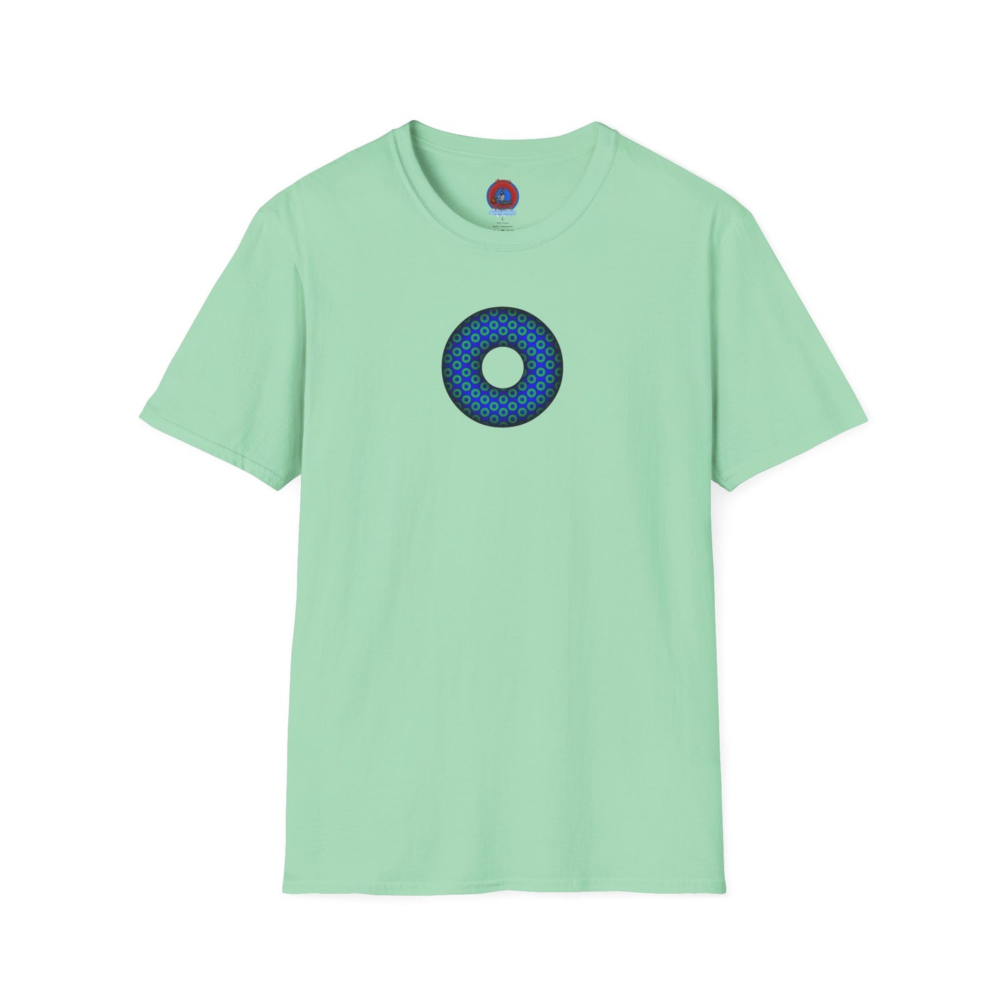 Plain Donuts/Unisex Soft-Style - "Plain Paradoxical Grided Donuts" - light green/blue donuts