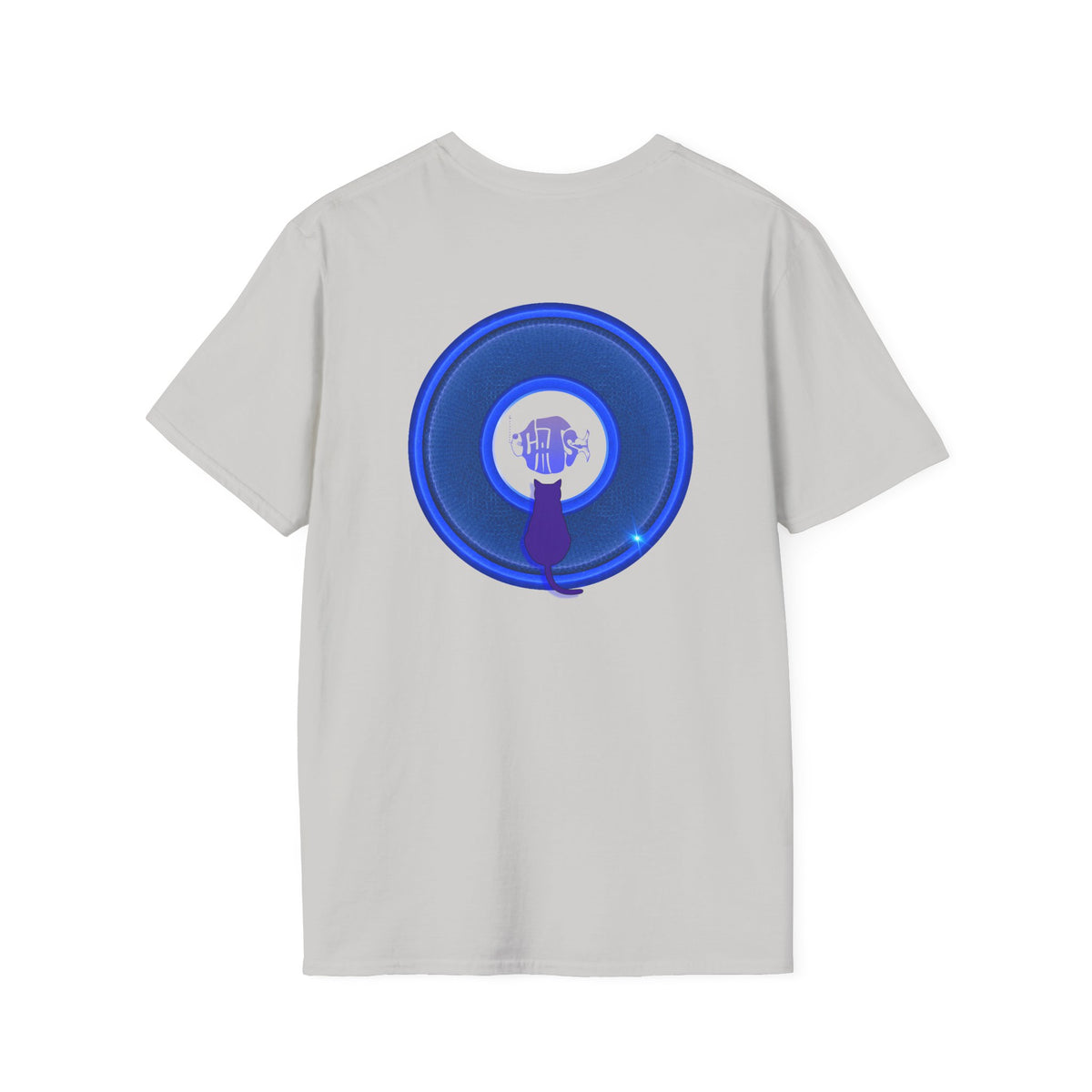 Classic Donut Tee - Unisex Soft-Style - "Cats: The Donut" - rustic blue/blue donut - variant 1