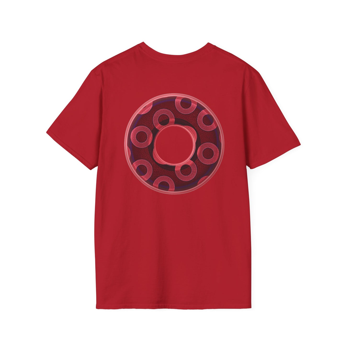 Plain Donuts/Unisex Soft-Style - "Plain Rustic Paradoxical Donuts" - magenta/burgundy donuts