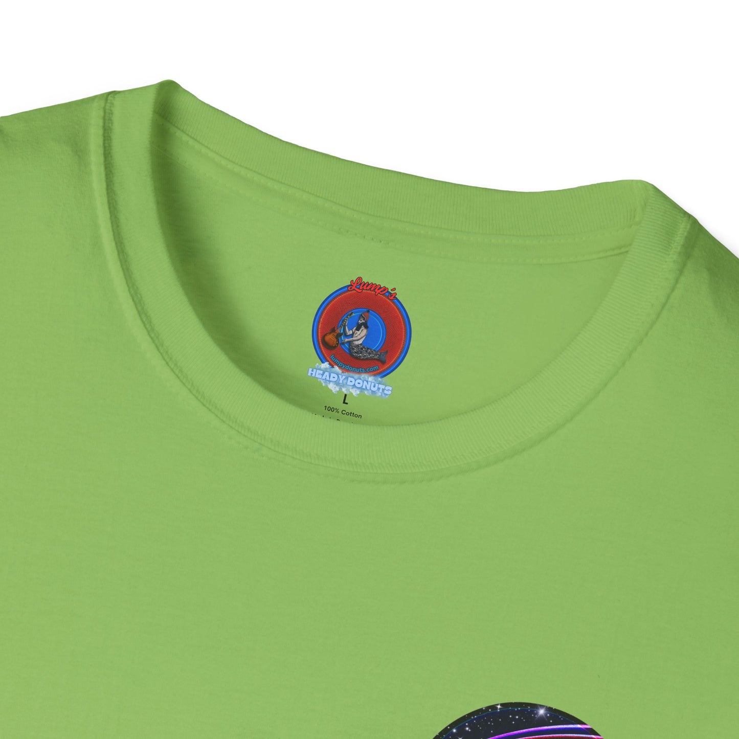 Classic Donut Tee - Unisex Soft-Style - "Halley's Caddy" - series 1.0  - variant 2 - black/picture donut