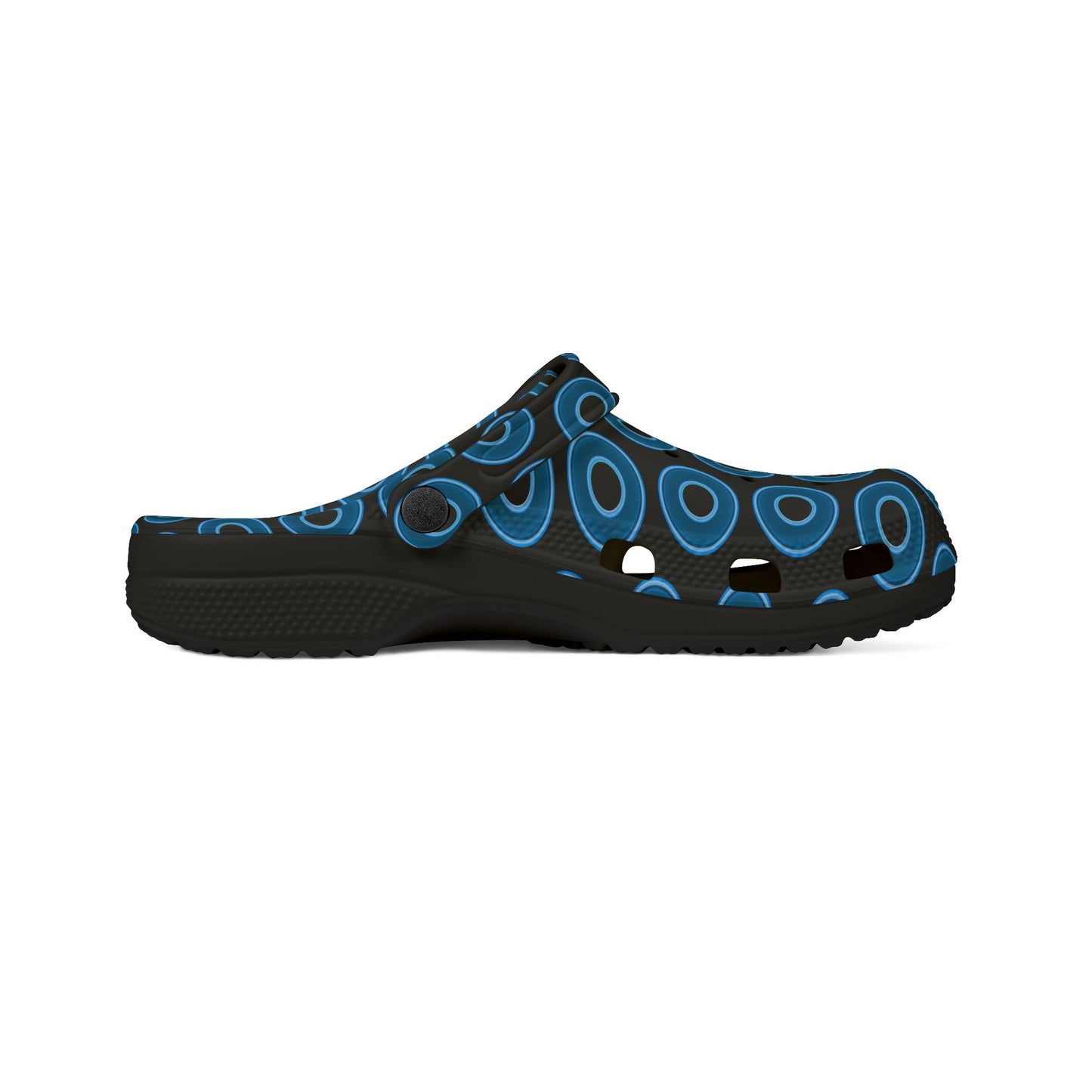 Spatchcocks - donut slip-on shoes - blue rustic donuts w/black background [unisex]