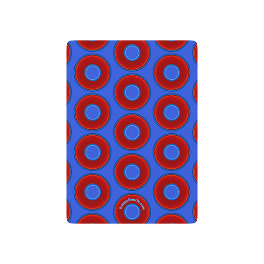 Lumpy Donut Playing Decks - 52-cards - red vivid donuts w/royal blue background