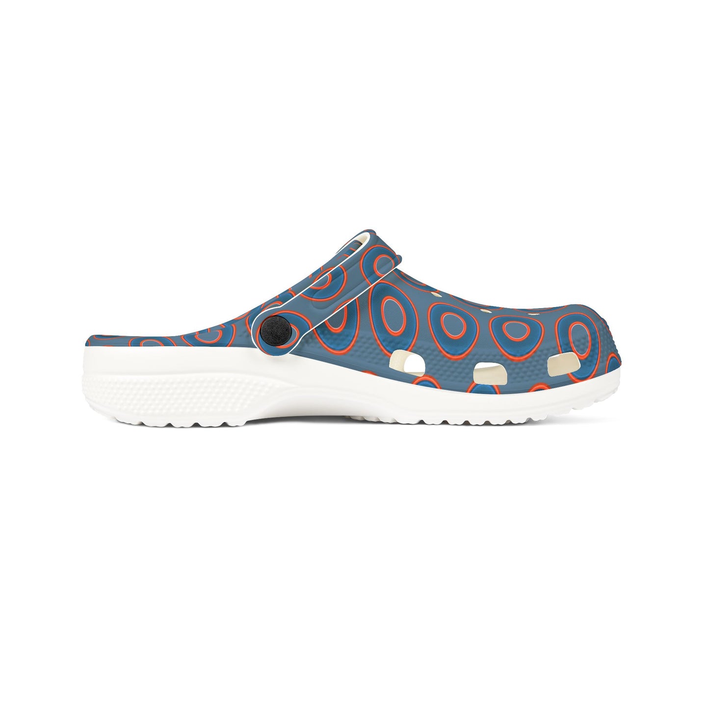 Spatchcocks - donut slip-on shoes - blue rustic donuts w/metallic blue background [unisex]