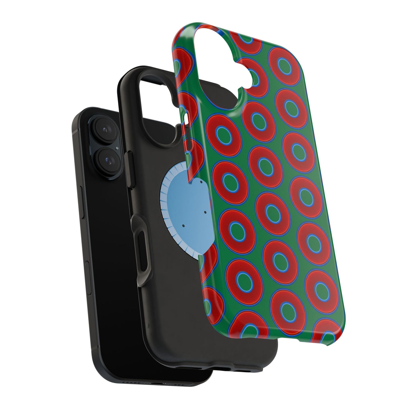 Magnetic Tough Donut Case - red vivid donut print w/green background