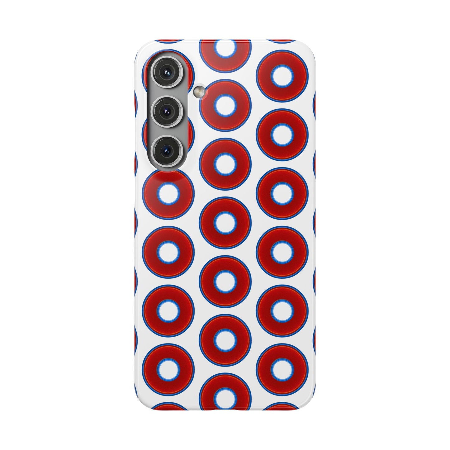 Lumpy Donut Snap Case - red vivid donut print w/white background