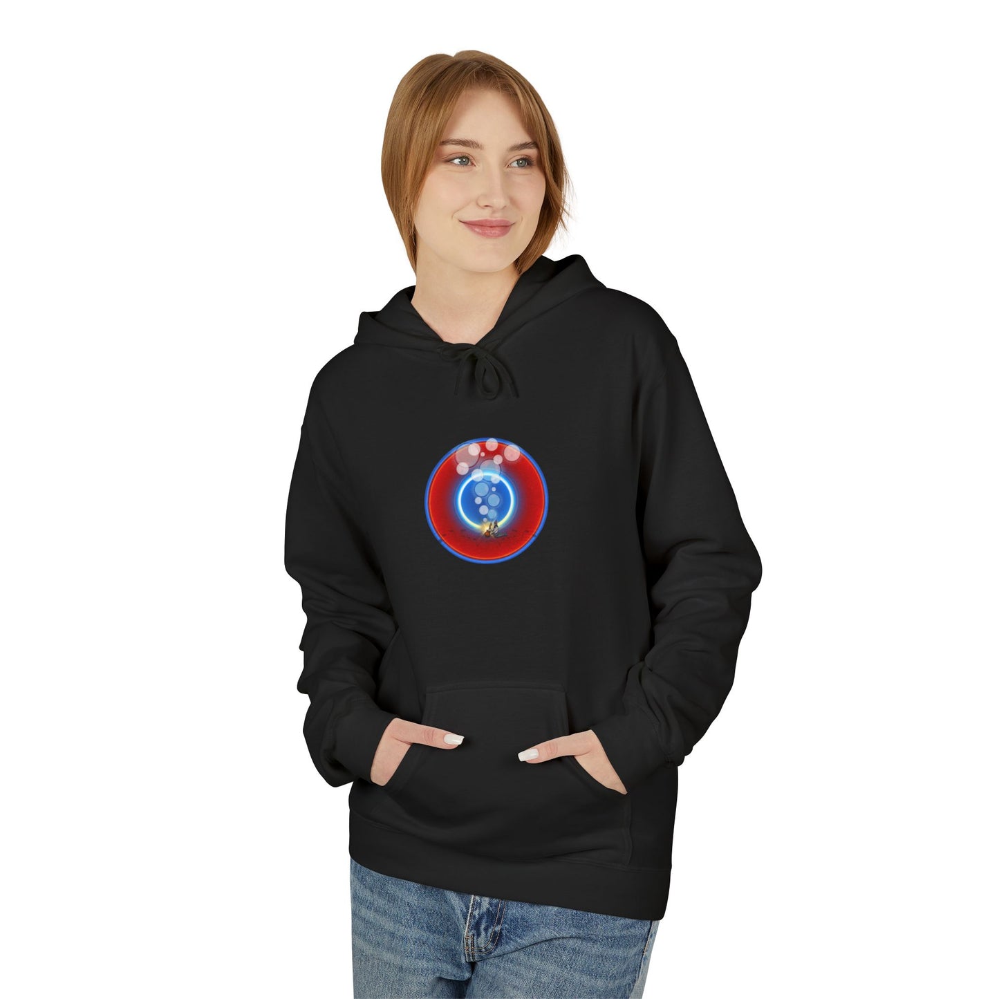 Fleece Harry Hoodies [Midweight Soft-style] - "The Bubbler's Donut" - w/rustic red donuts