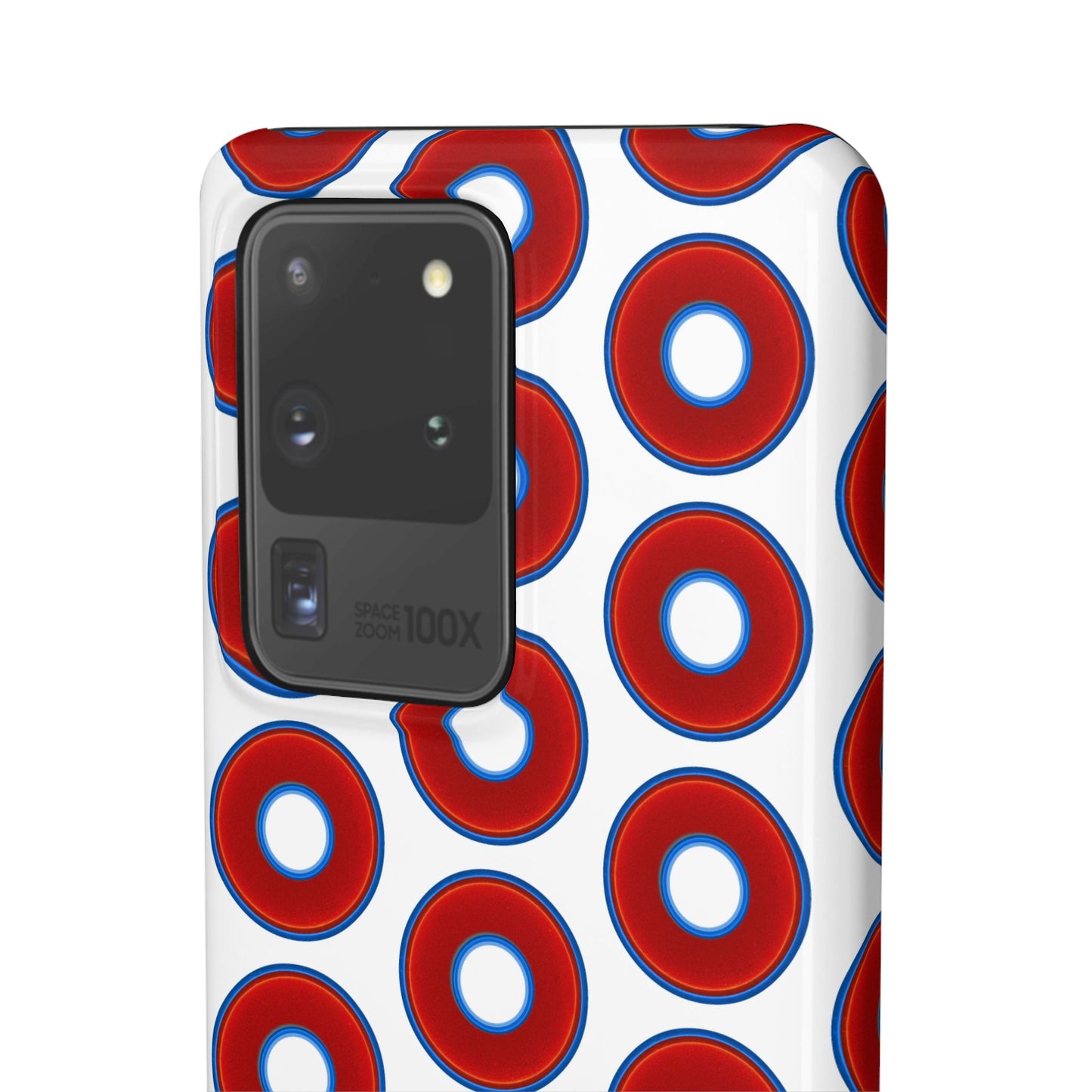 Lumpy Donut Snap Case - red vivid donut print w/white background