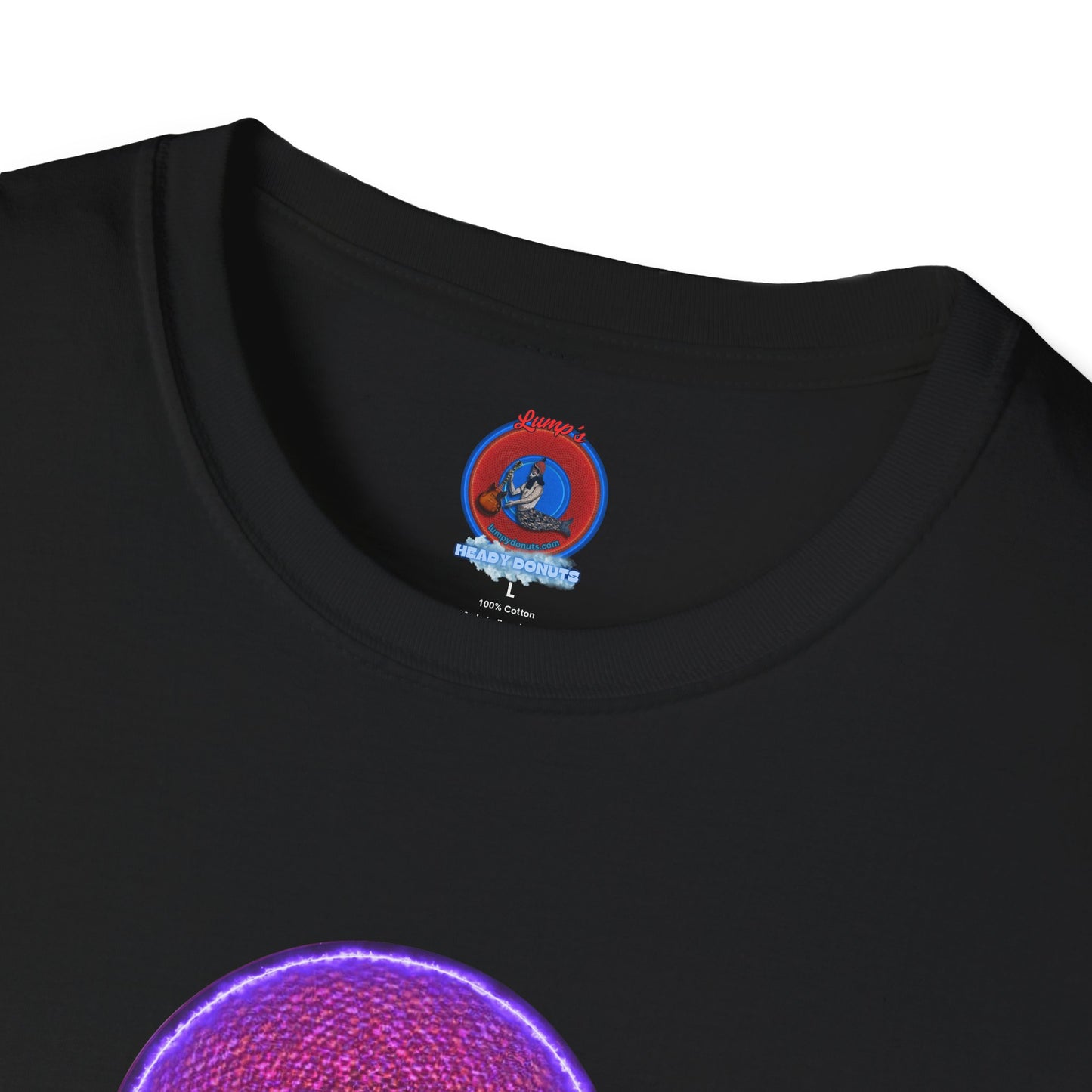 Classic Donut Tee - Unisex Soft-Style - "The Frankenstein Donut - It's Alive! " - series 1.0  - purple-ish donut