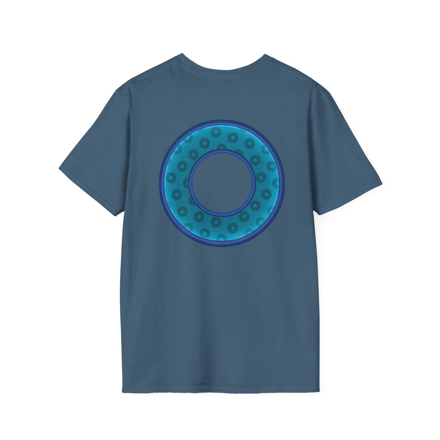 Plain Donuts/Unisex Soft-Style - "Plain Wide Mouthed Paradoxical Donuts" - aquamarine/dark blue donuts