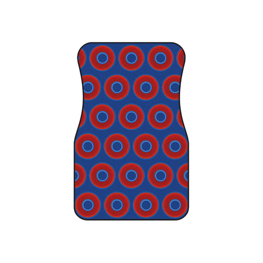 Contacted Car Mats - vivid donut print w/dark blue background