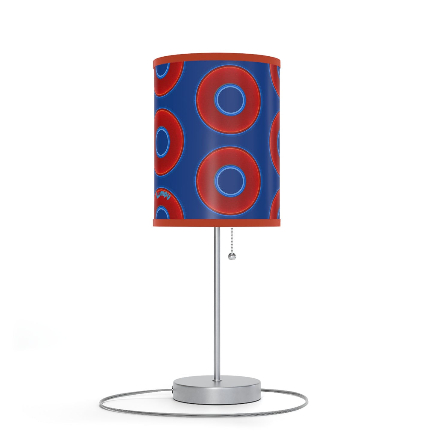 Lumpy Accent Lamps - red vivid donuts w/dark blue background