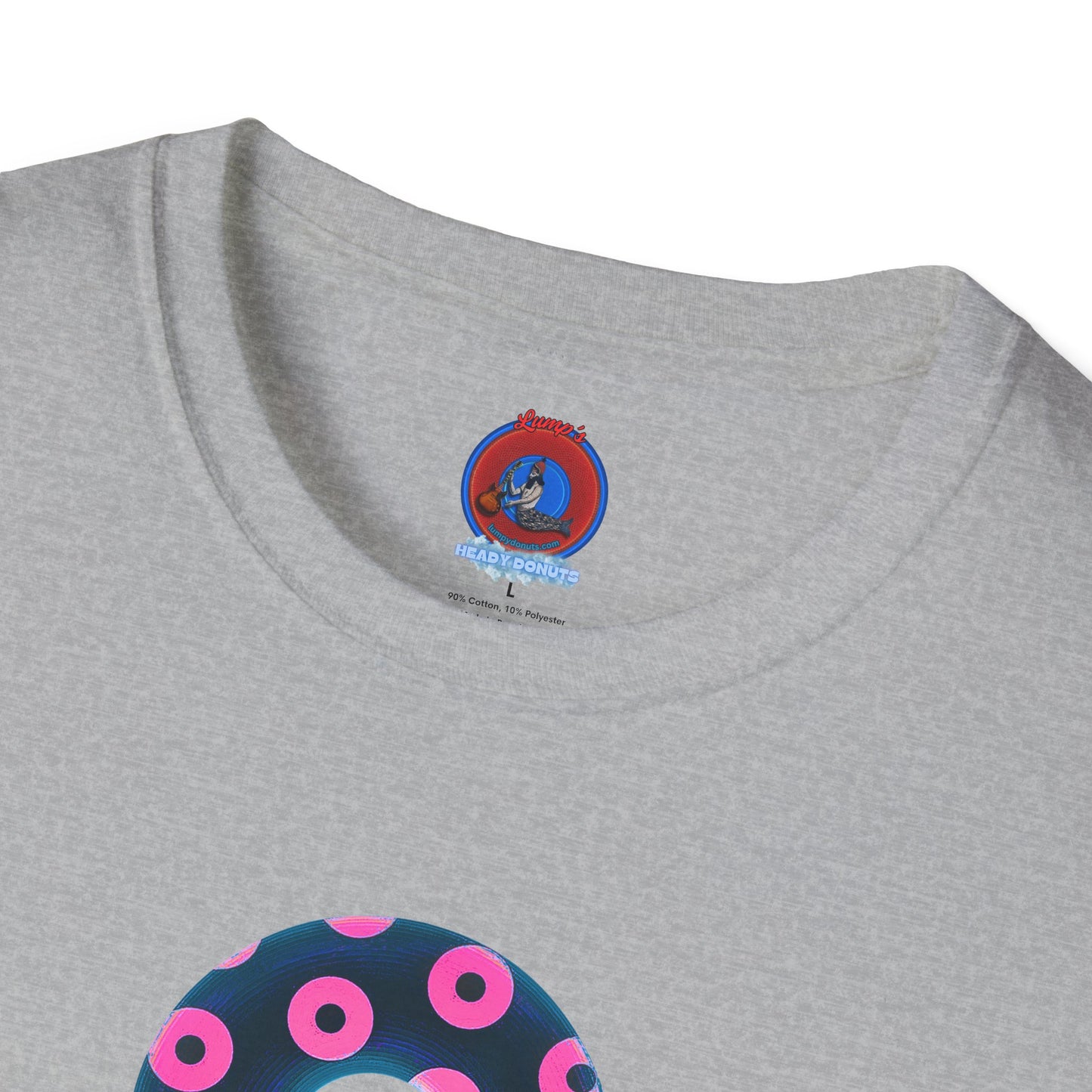 Copy of Plain Donuts/Unisex Soft-Style - "Plain Blimpy Paradoxical Donuts" - dark steel blue/vivid magenta donuts