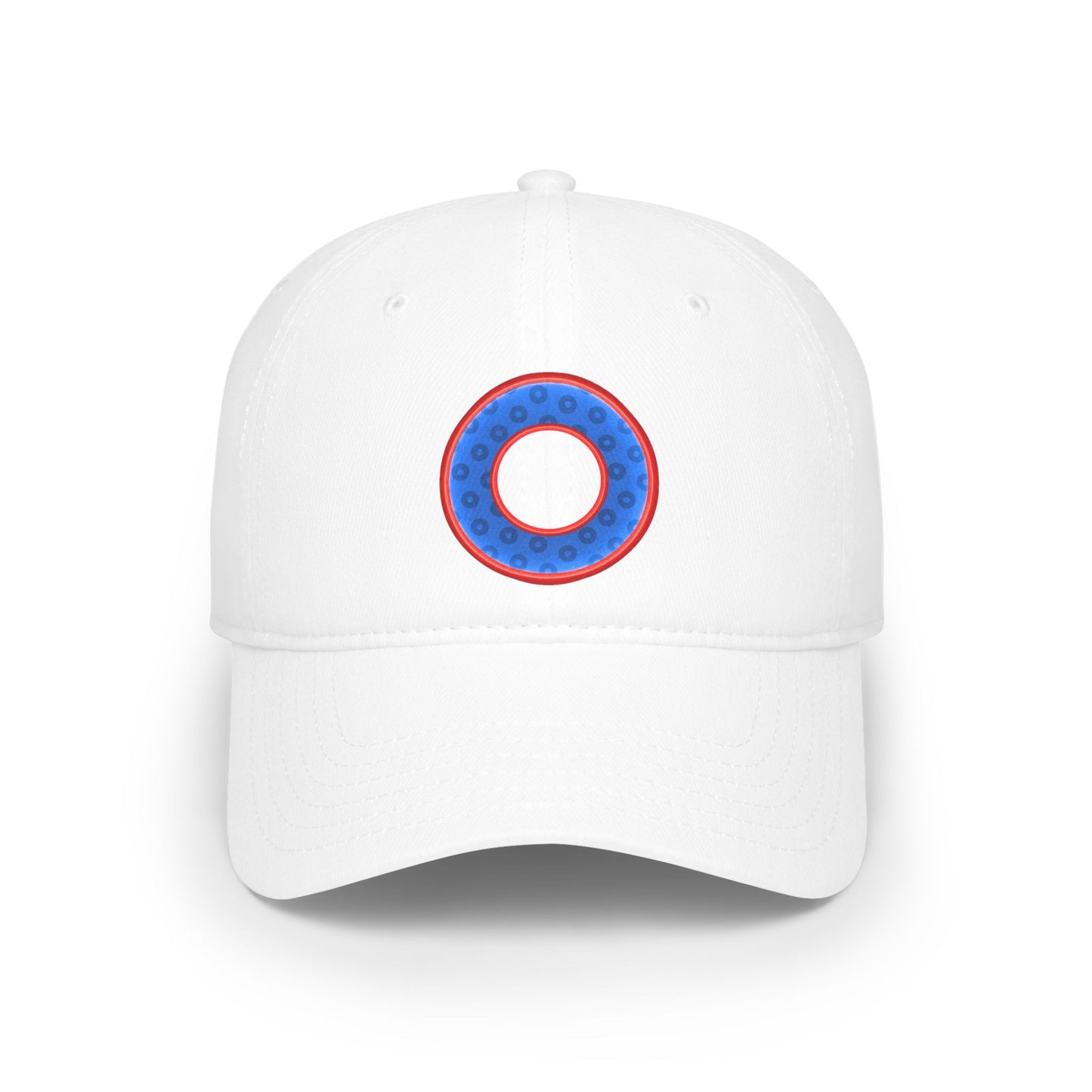 Lumpy Donut Baseball Cap - "Plain Paradoxical Wide Mouth Donut Cap" - paradoxical blue/red wide mouth donut w/ - variant 1