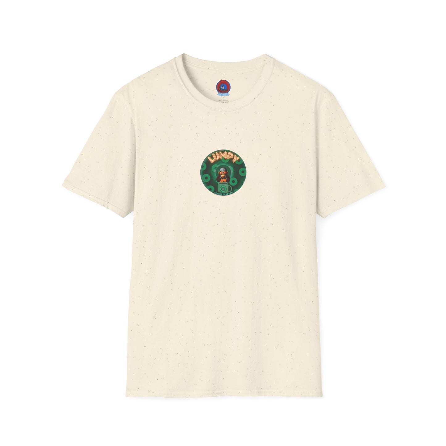 Lumpy Coffee Traders Tee - Unisex Soft-Style - "Taboo, taboot!" - paradoxical donut logo & Taboot print on back - variant 2 - logo front/taboo, taboot back