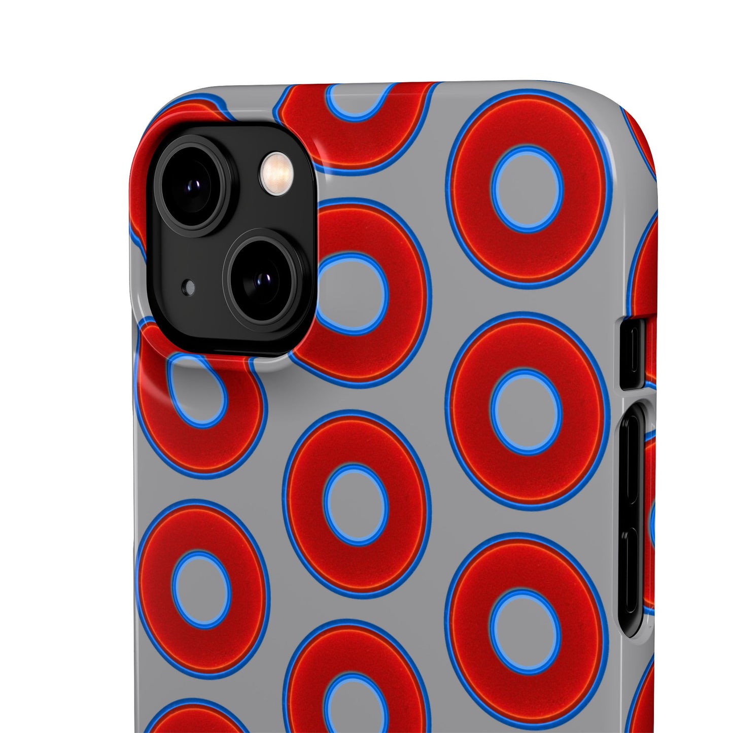 Donut Snap Case - red vivid donut print w/gray background