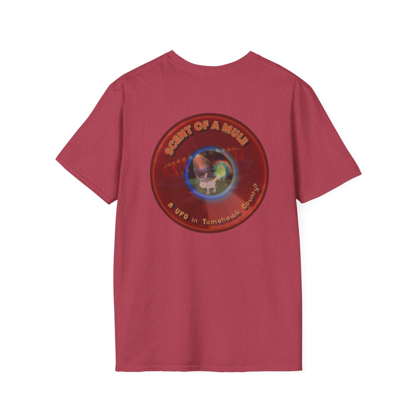 Classic Donut Tee - Unisex Soft-Style - "Mule Feed Donuts" - series 1.0 - variant 3 - red donut