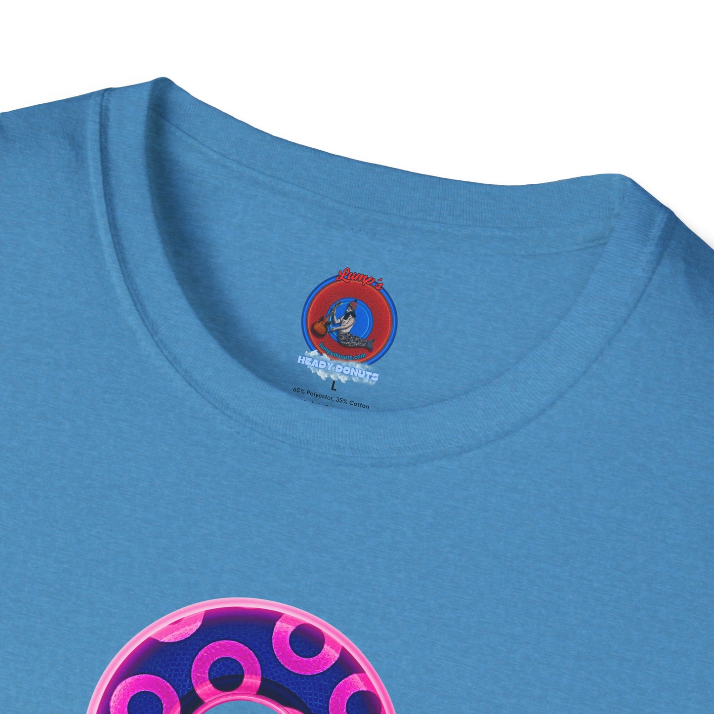 Plain Donuts/Unisex Soft-Style - "Plain Rustic Paradoxical Donuts" - hot pink/dark blue donuts