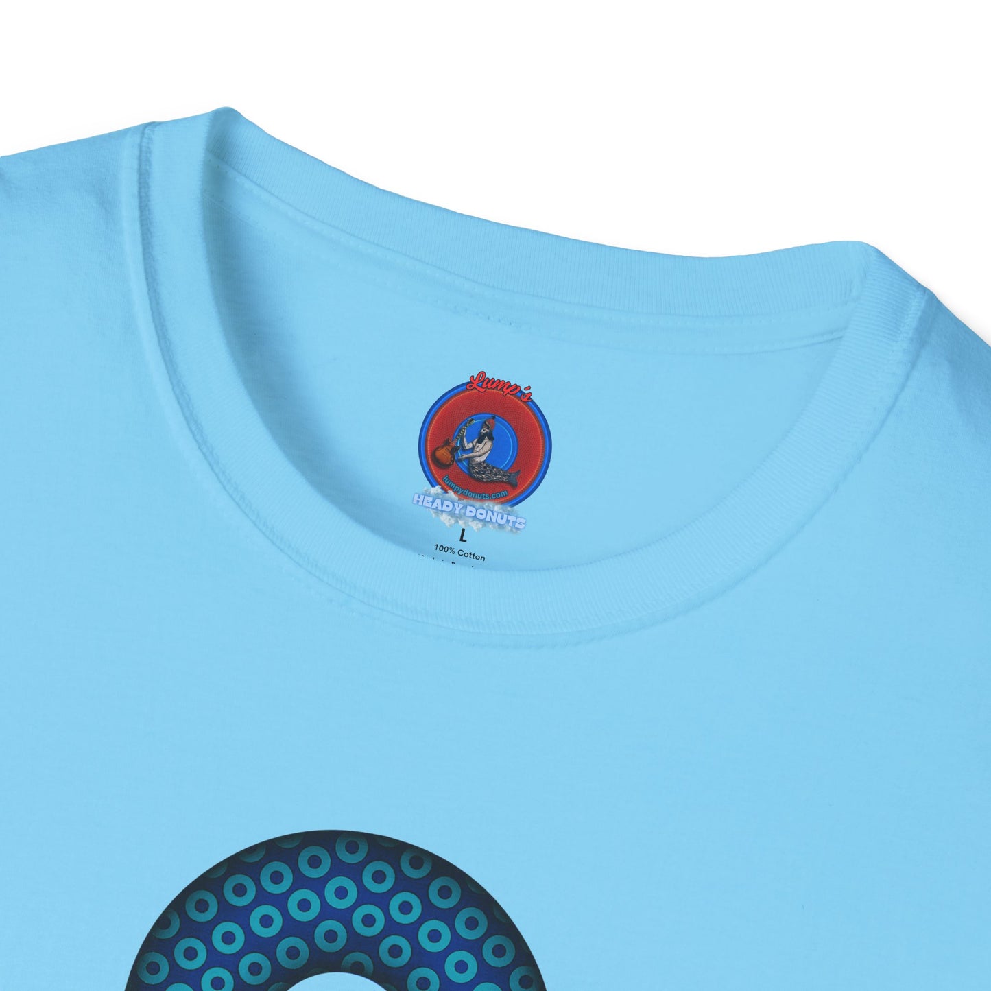 Plain Donuts/Unisex Soft-Style - "Plain Paradoxical Grided Donuts" - light blue/dark blue donuts