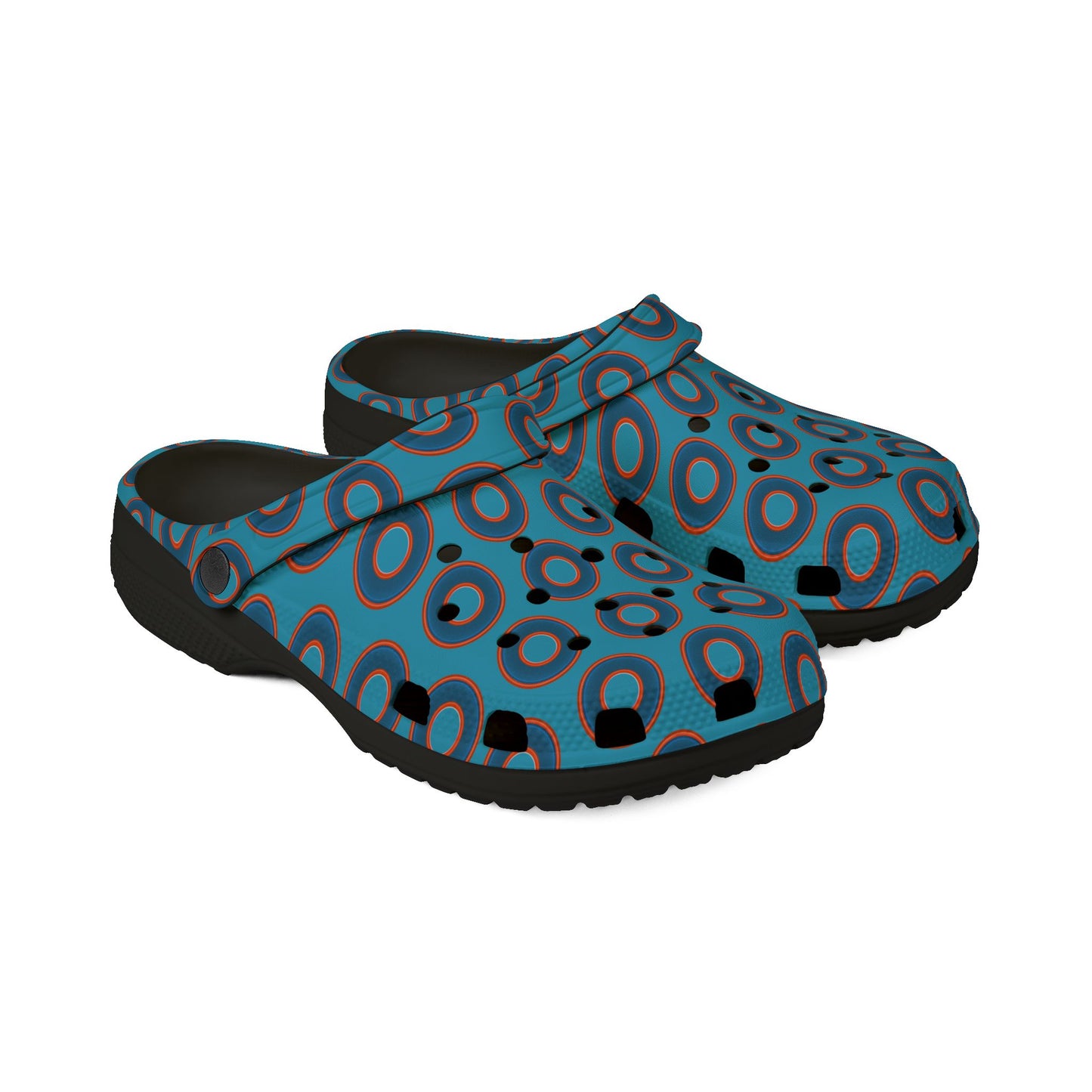 Spatchcocks - donut slip-on shoes - blue rustic donuts w/turquoise background [unisex]