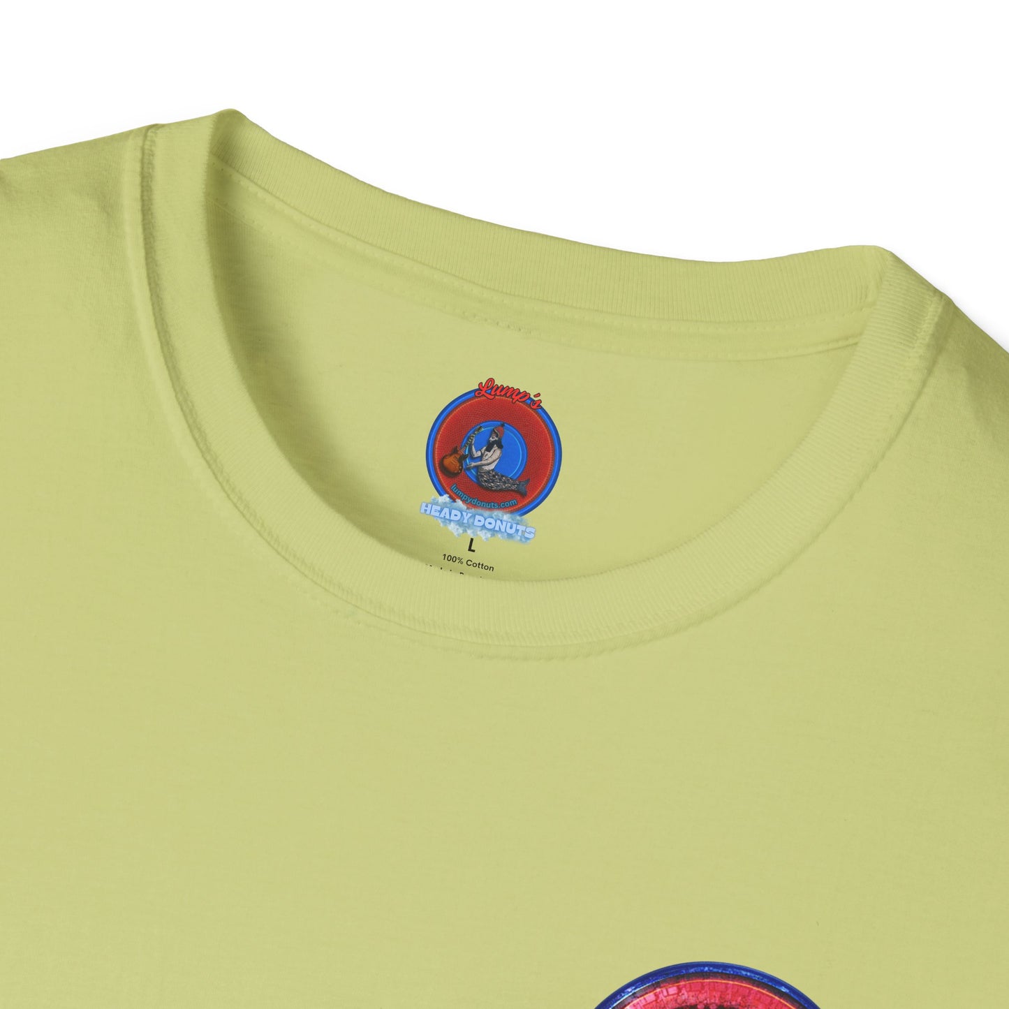 Classic Donut Tee - Unisex Soft-Style - "Rhinos Do Run From Thunder" - series 1.0  - variant 2 - red donut